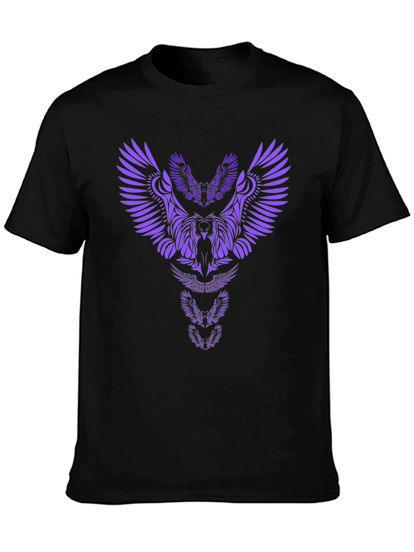 Abstract Owl Graphic Black T-Shirt