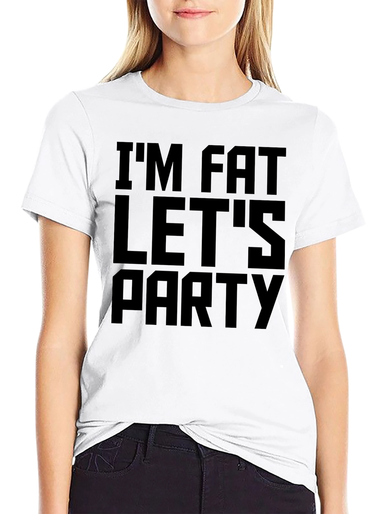 Im Fat Lets Party Funny Graphic T-Shirt