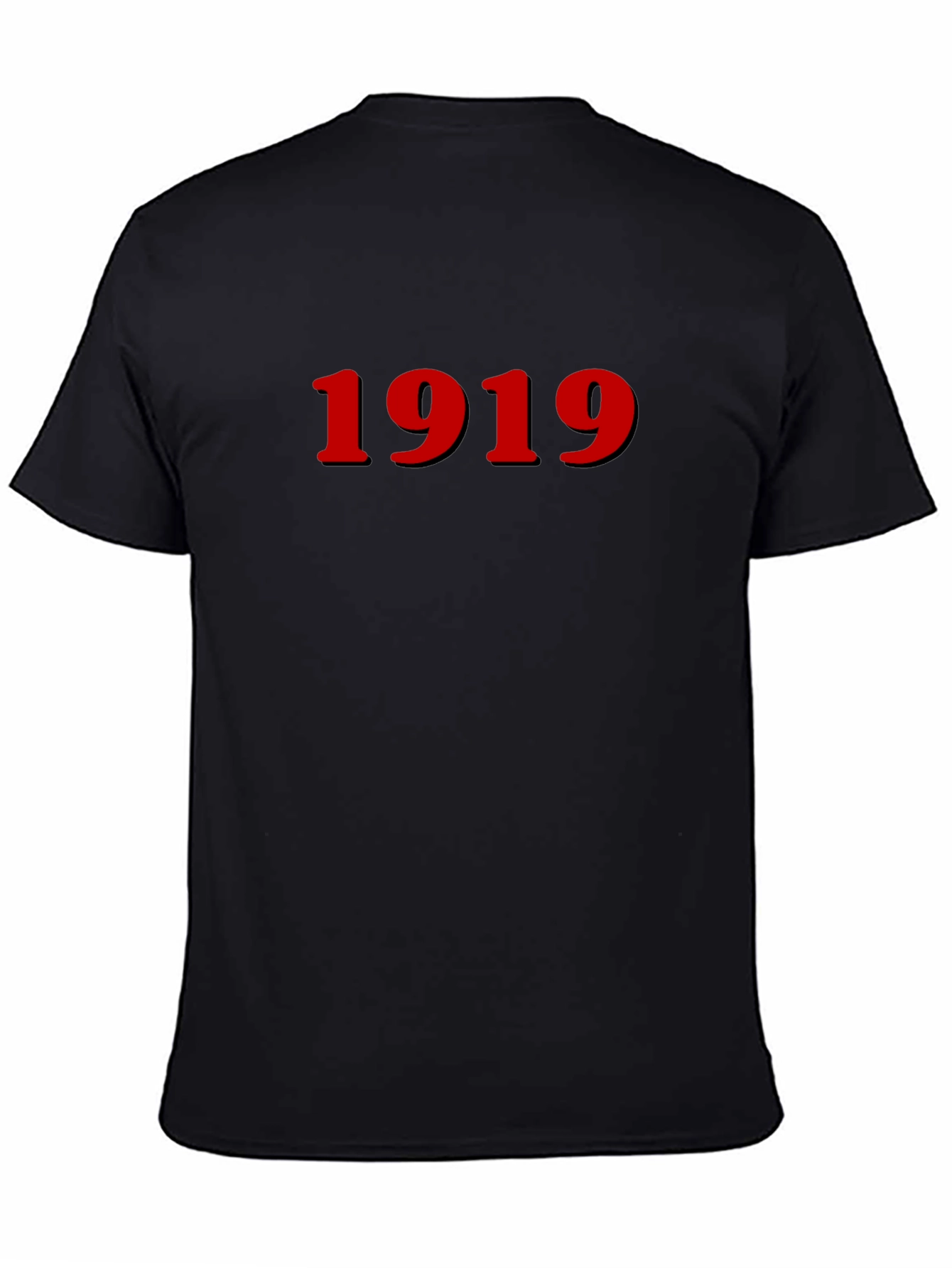 Red 1919 Graphic Print Black T-Shirt