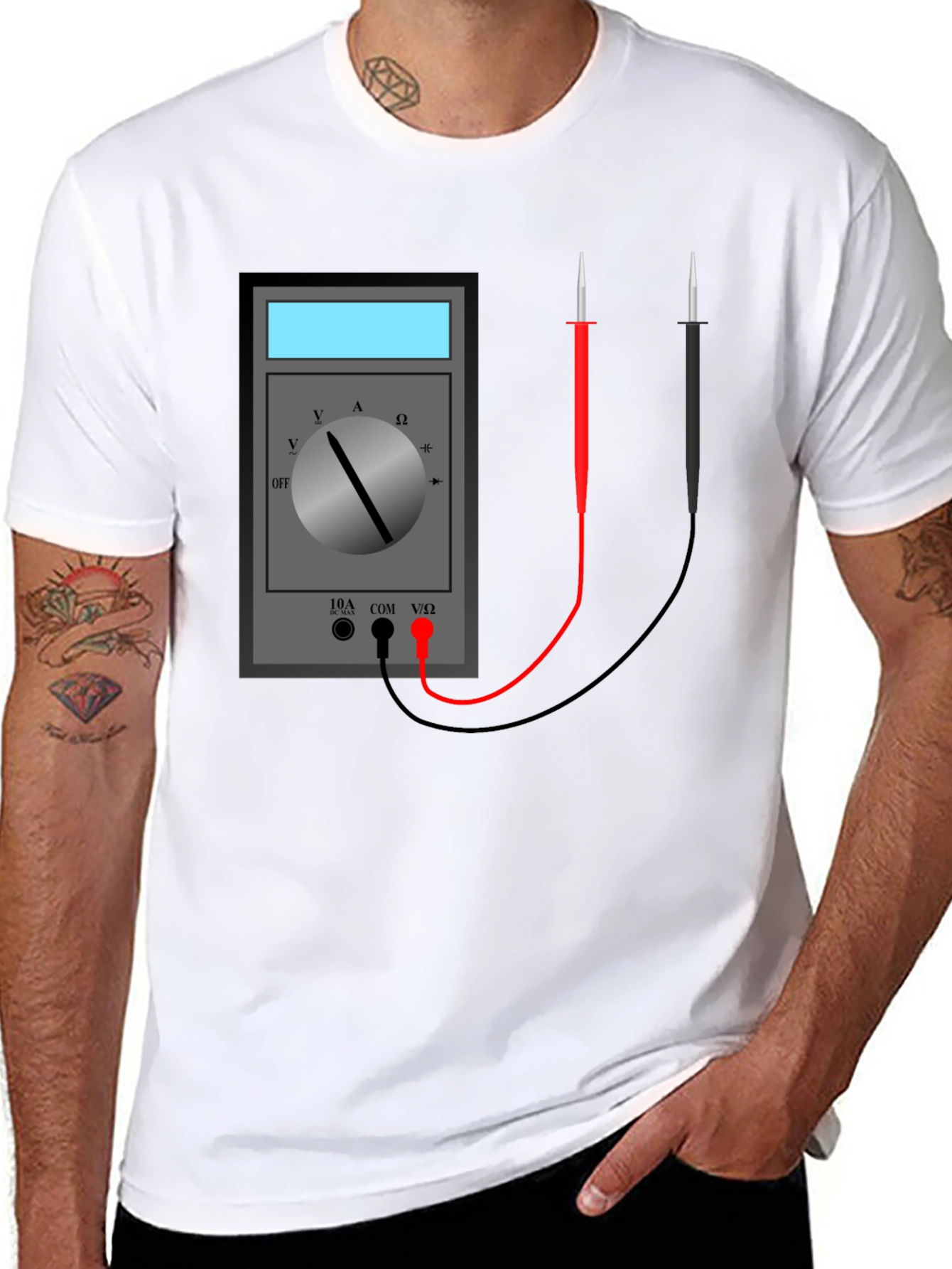 Electrician Multimeter Graphic Tee - Black