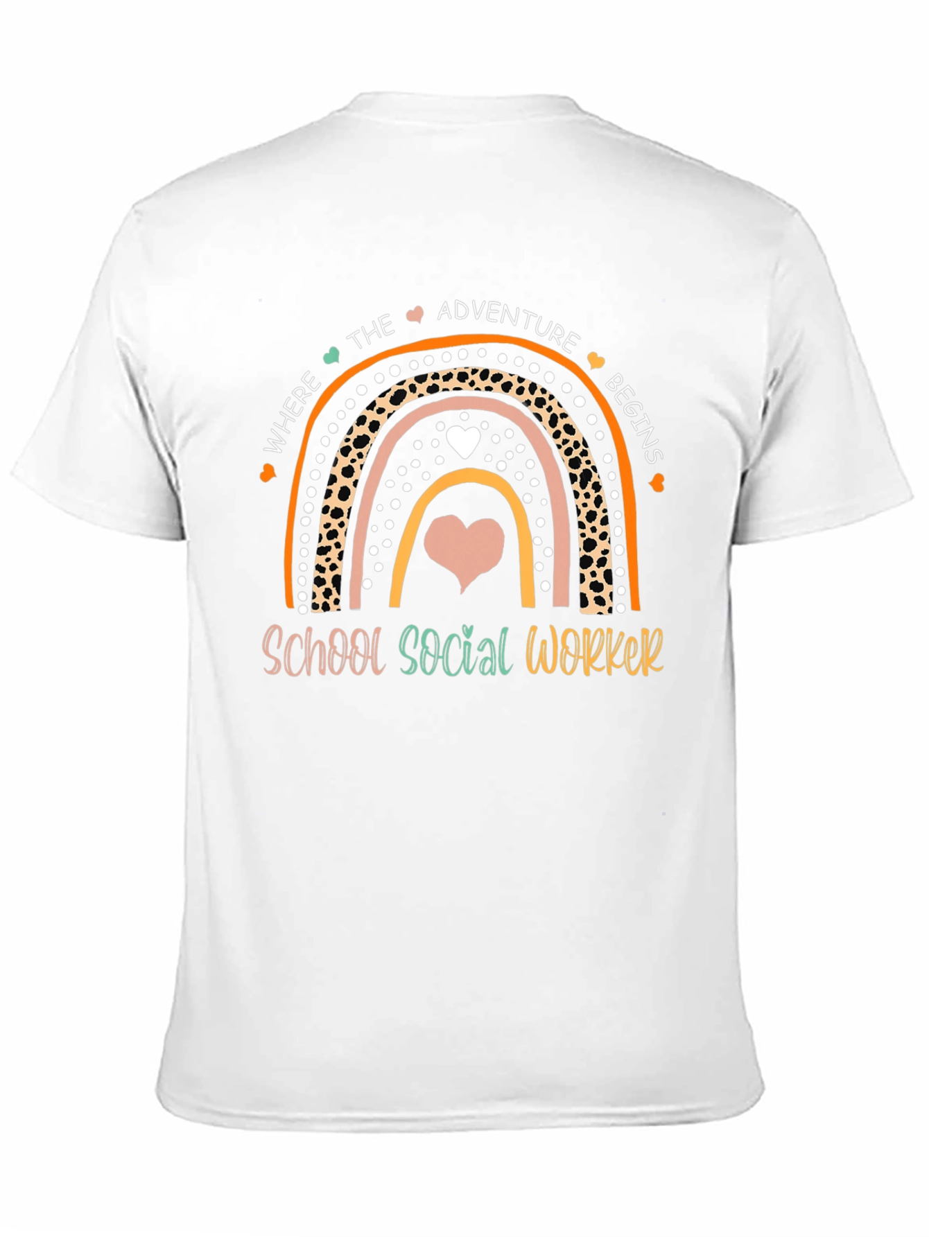 School Social Worker Rainbow Graphic Tee