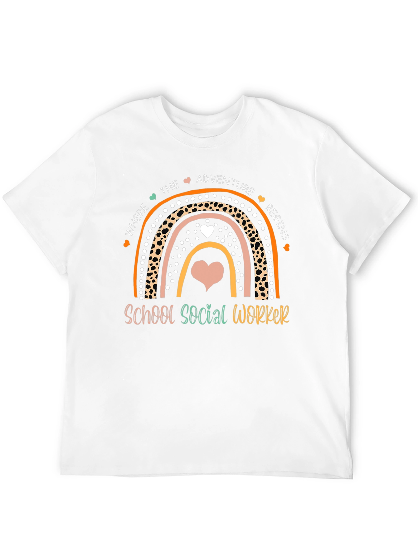 School Social Worker Rainbow Graphic Tee