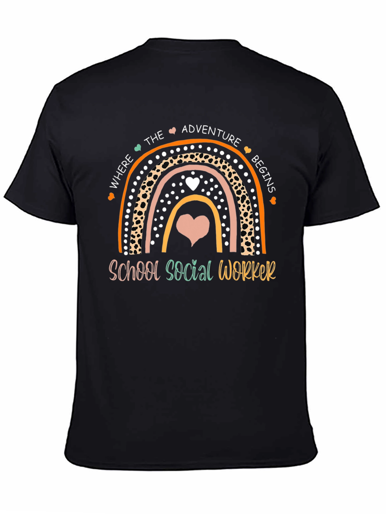 School Social Worker Rainbow Graphic Tee