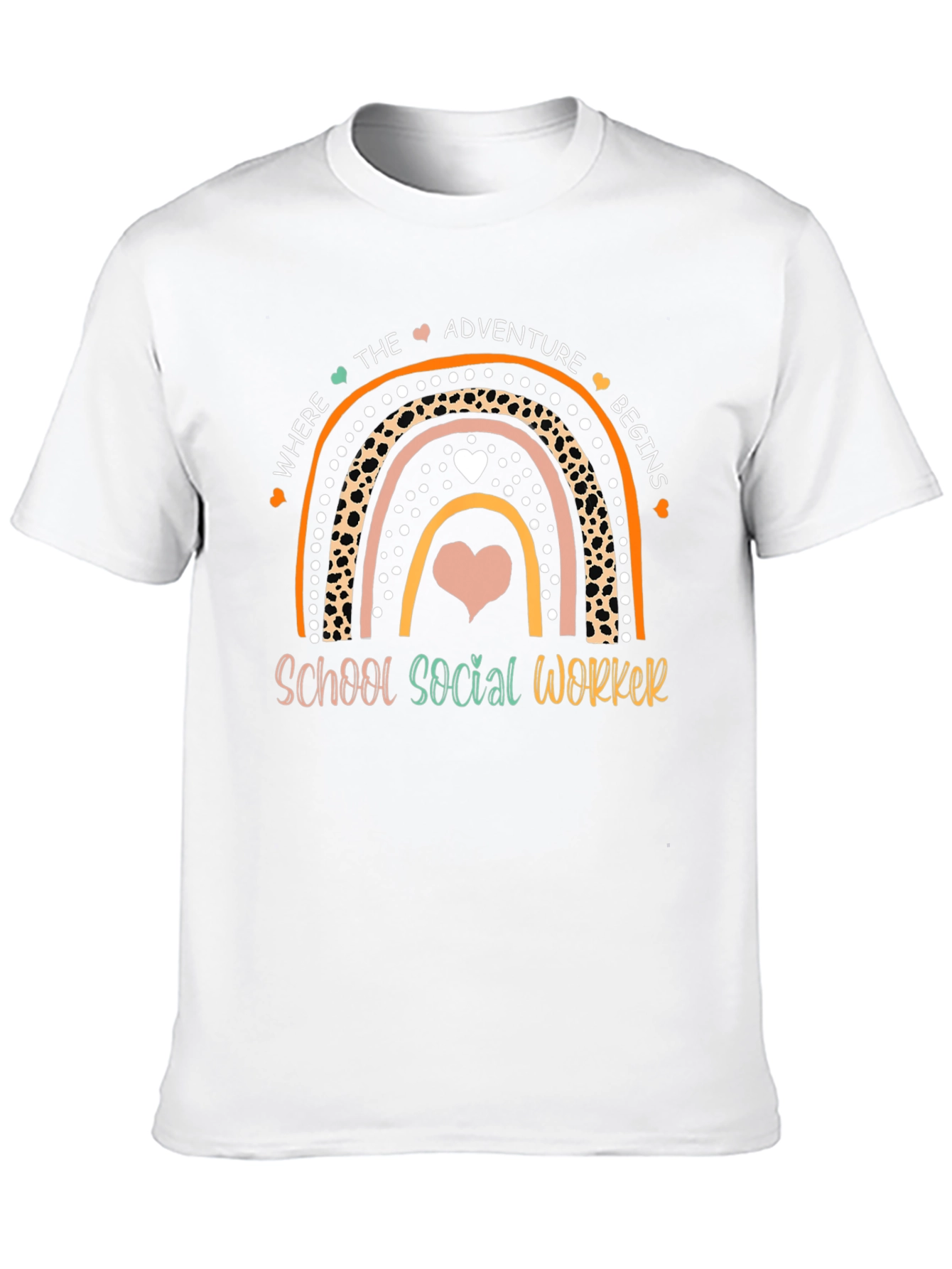 School Social Worker Rainbow Graphic Tee