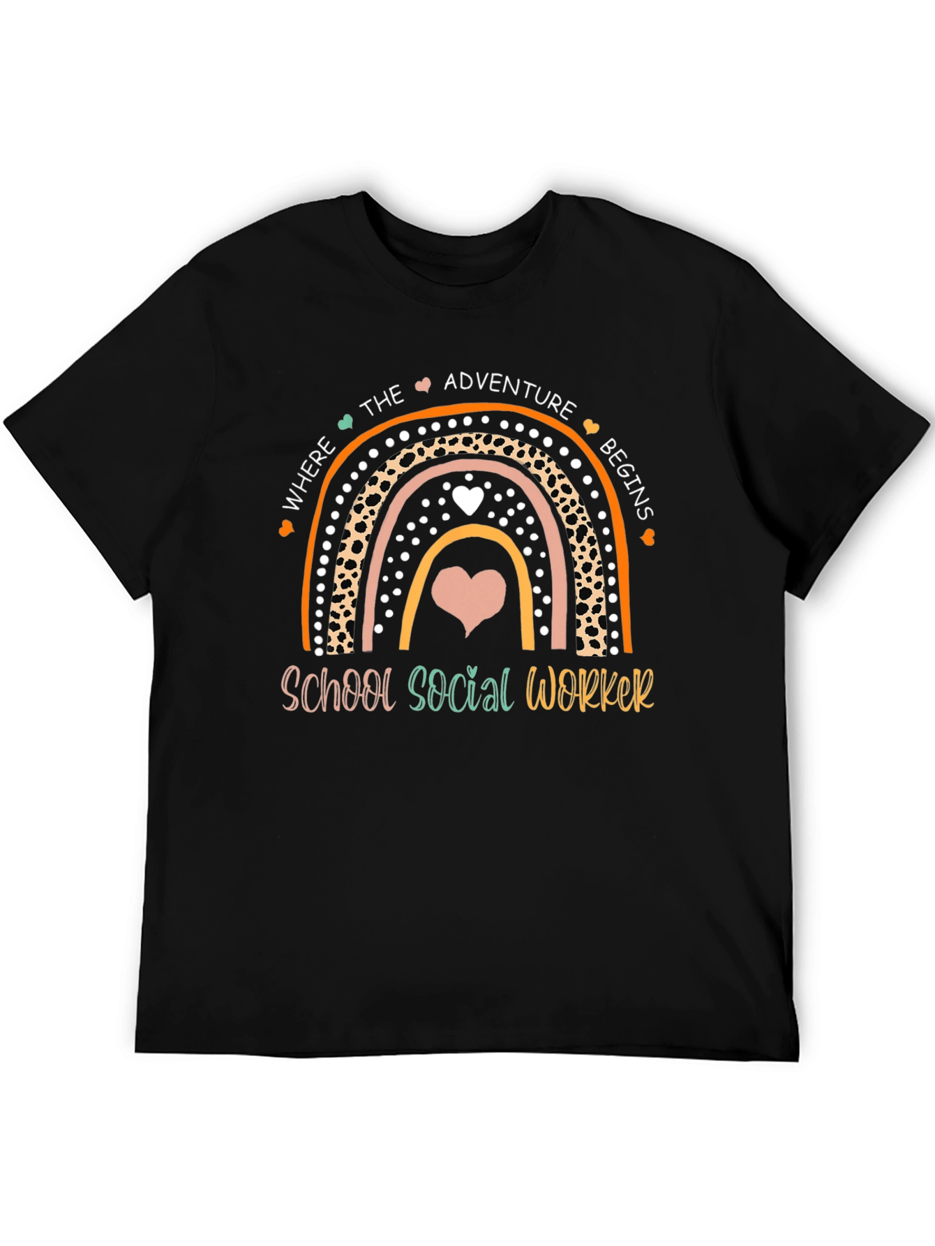 School Social Worker Rainbow Graphic Tee