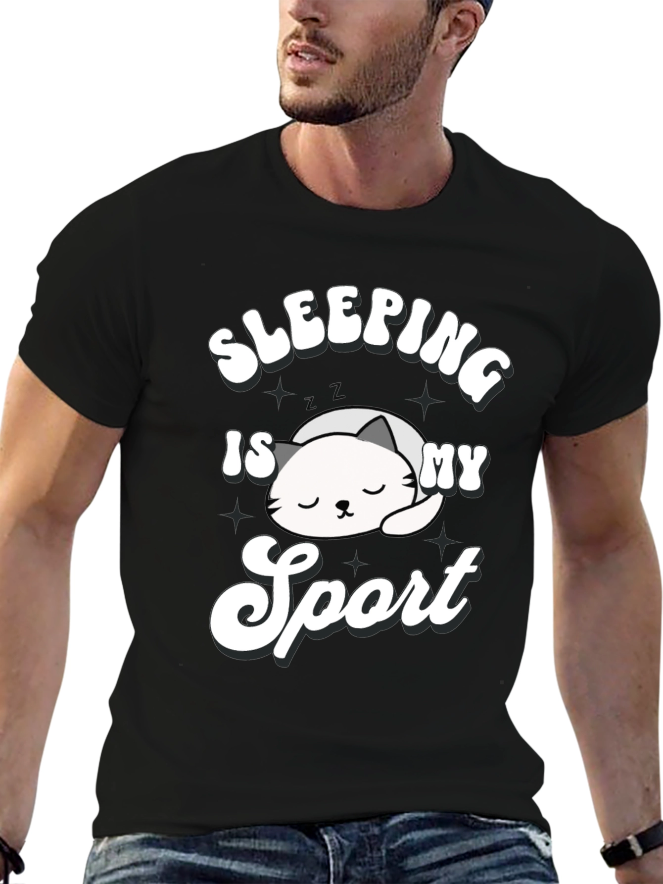 Sleeping is My Sport Black Graphic T-Shirt