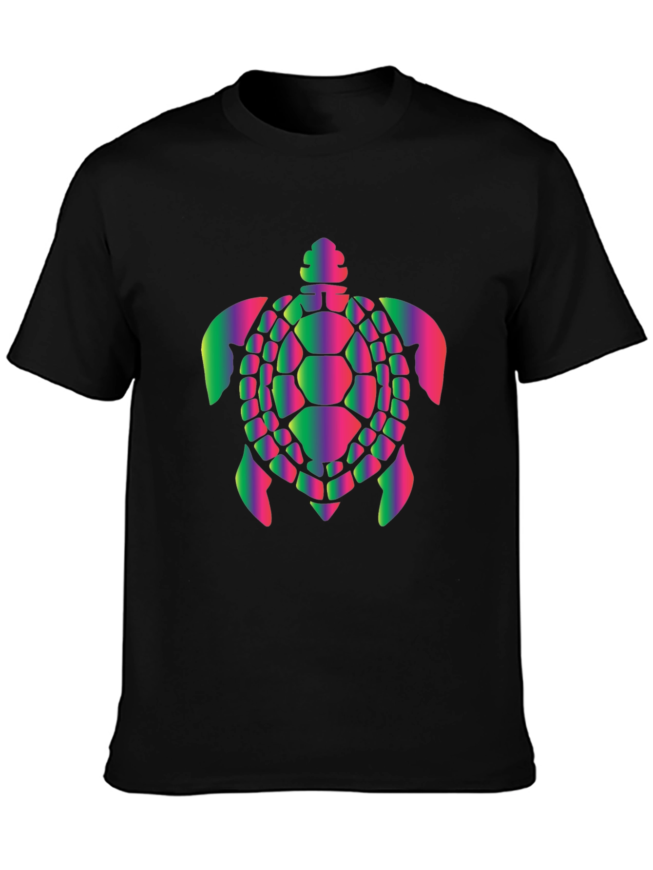 Rainbow Turtle Graphic Black Tee