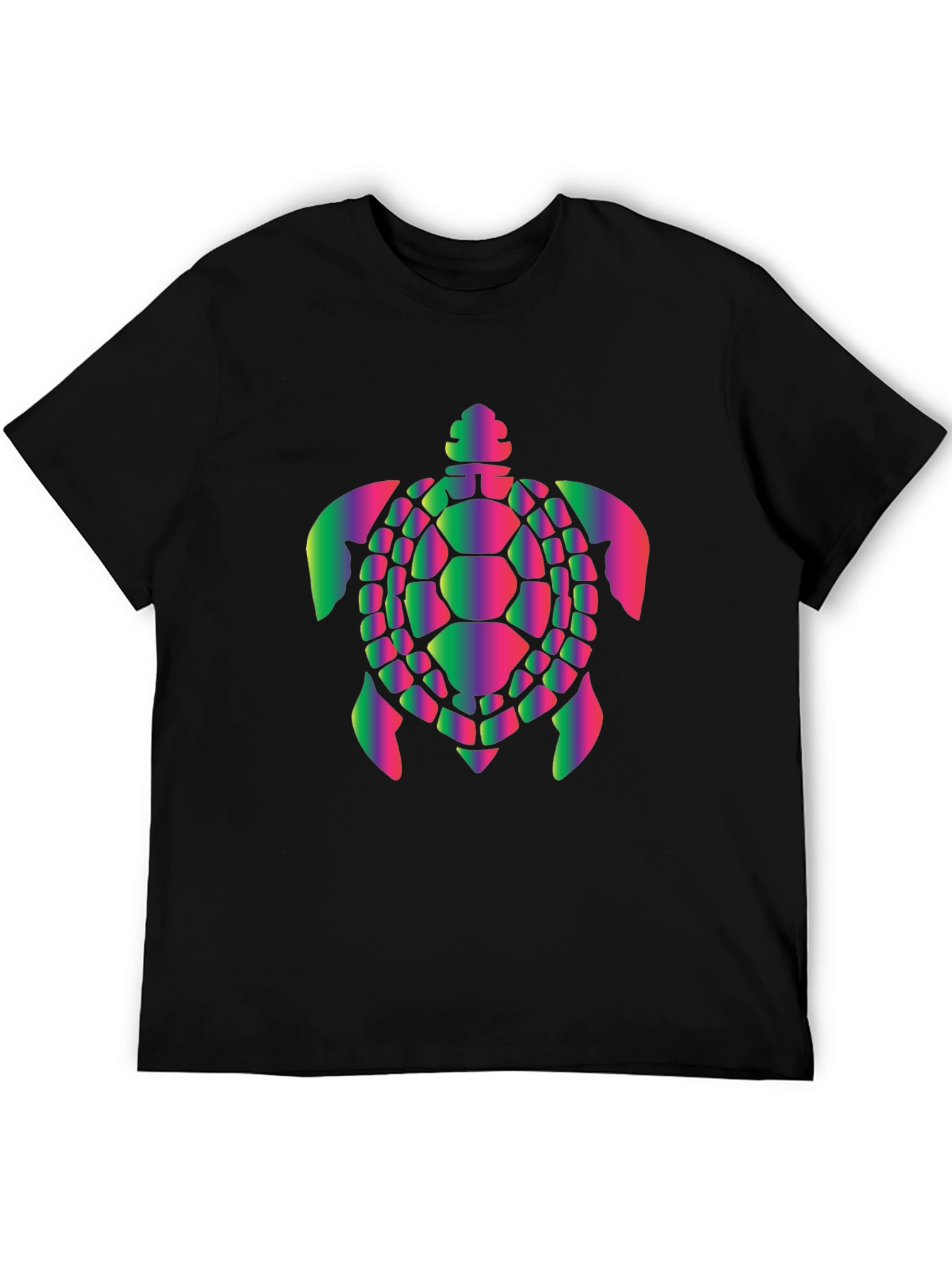 Rainbow Turtle Graphic Black Tee