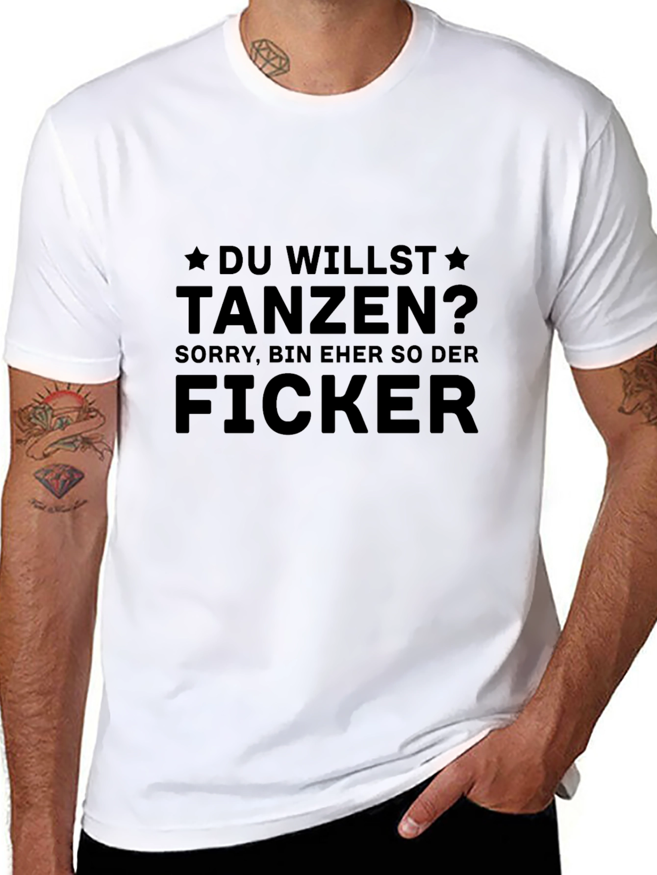 Humorous German T-Shirt: Du Willst Tanzen?