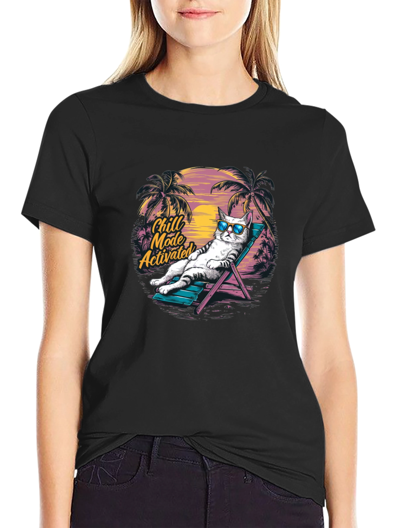 Chill Mode Activated Cat T-Shirt