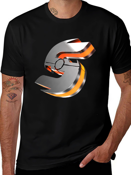 Futuristic Graphic T-Shirt - Metallic S Logo