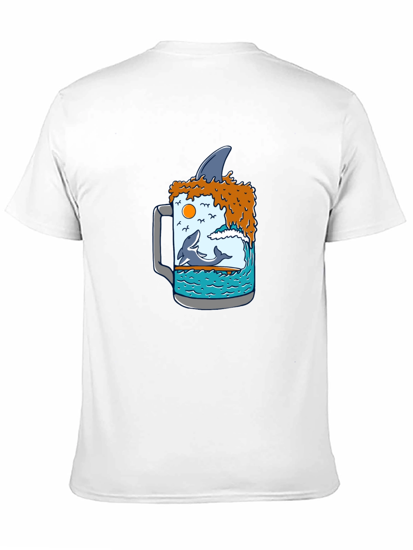 Ocean Beer T-Shirt - Shark Fin Design