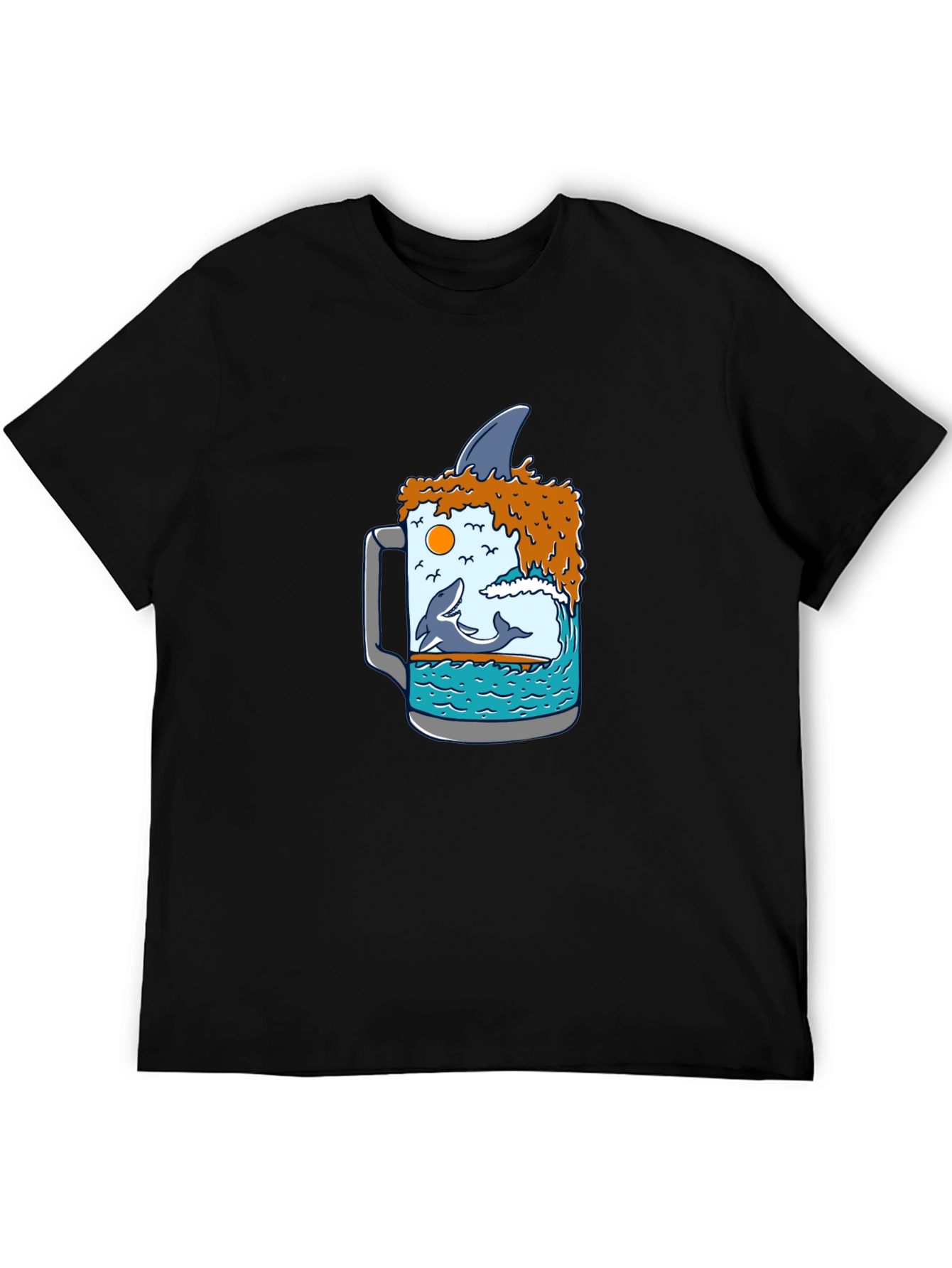 Ocean Beer T-Shirt - Shark Fin Design