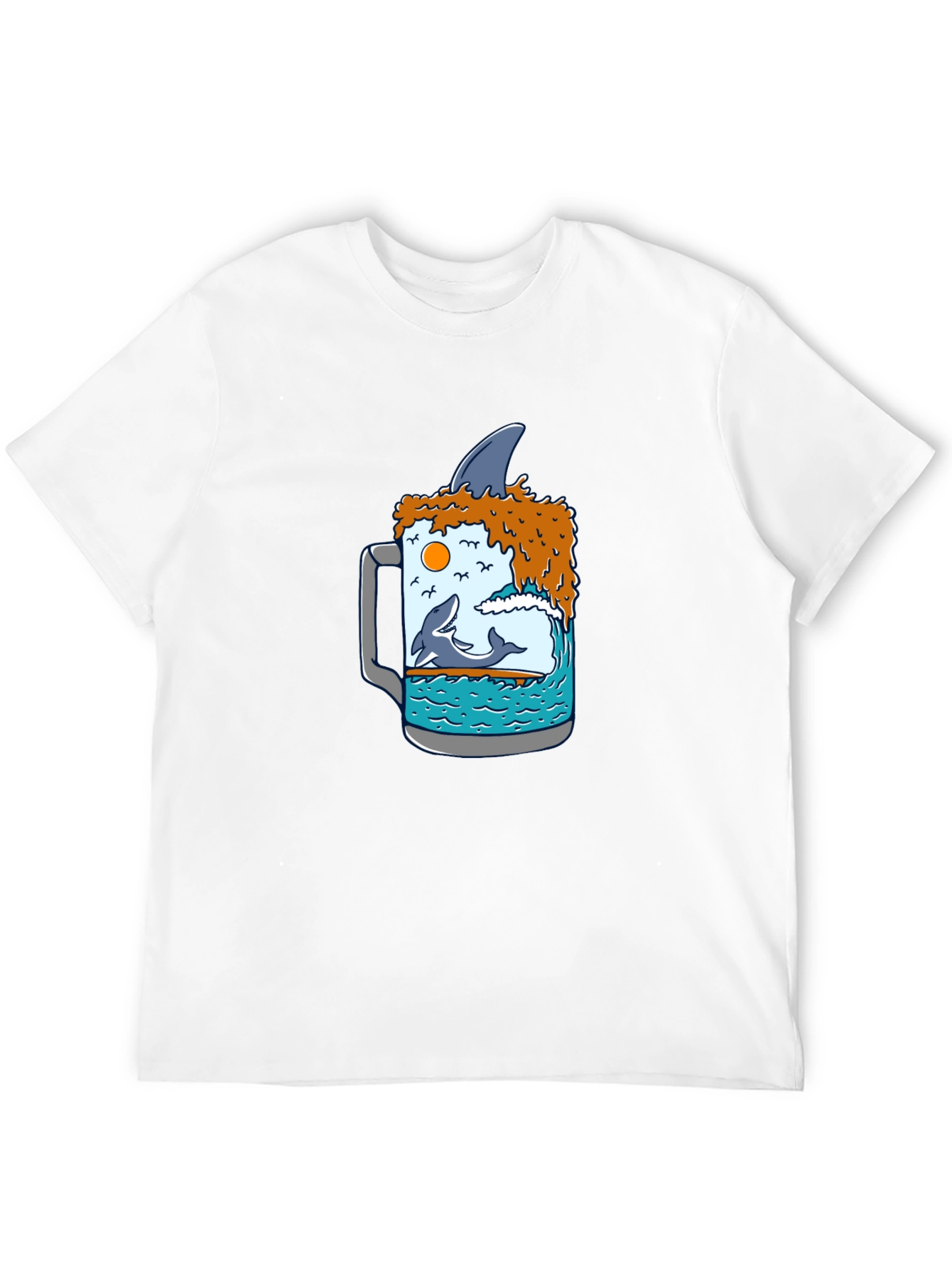 Ocean Beer T-Shirt - Shark Fin Design