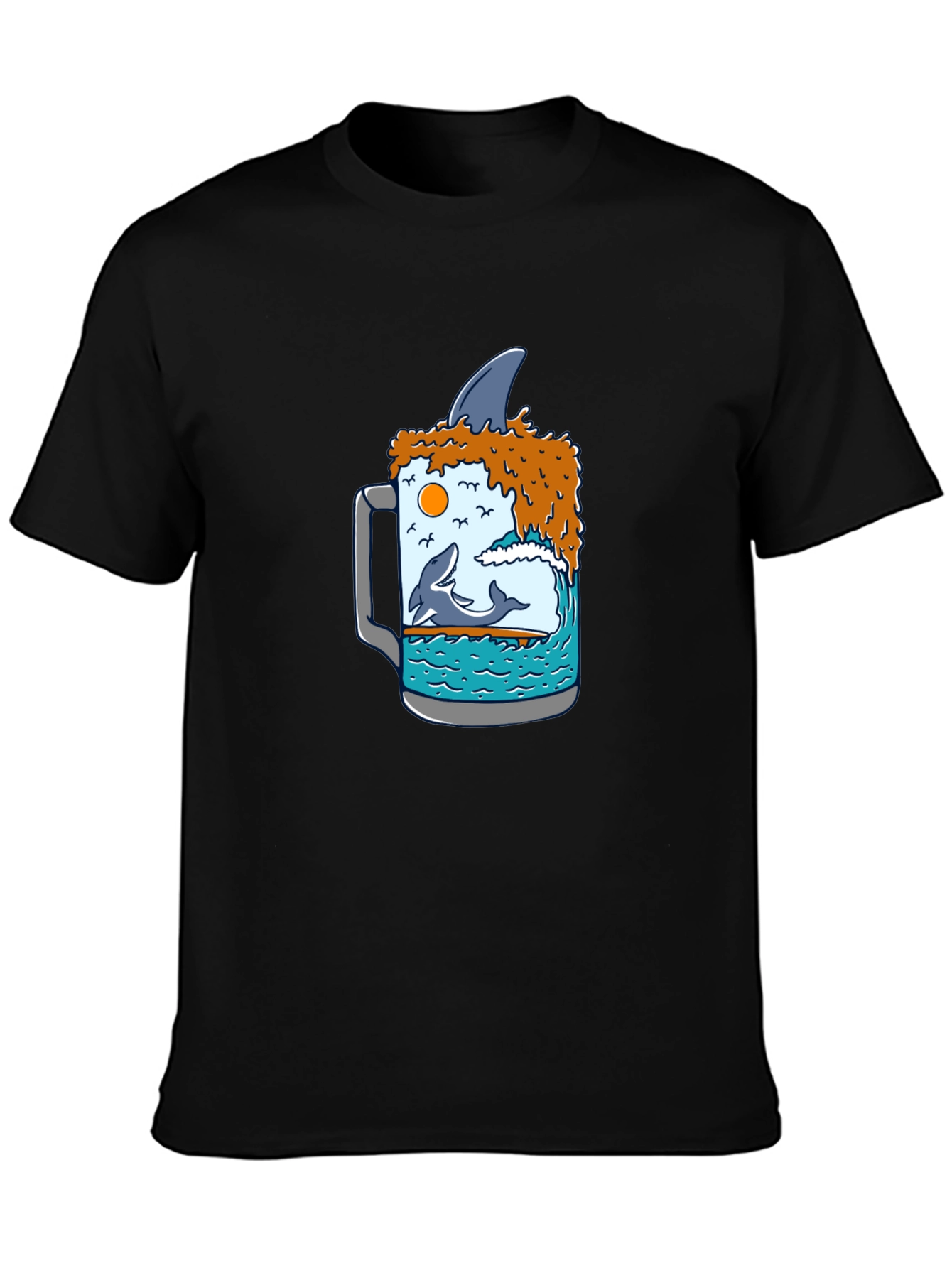 Ocean Beer T-Shirt - Shark Fin Design