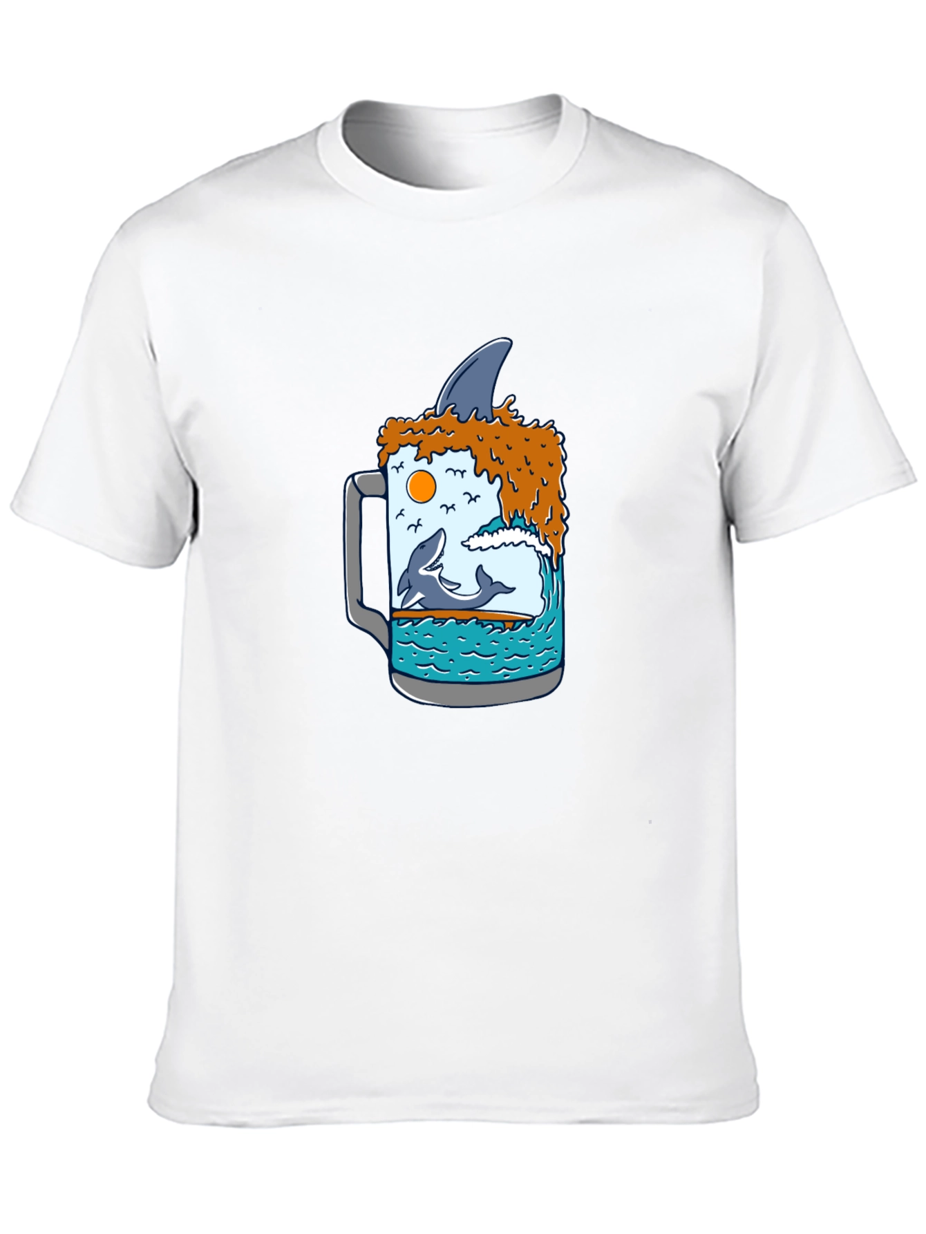 Ocean Beer T-Shirt - Shark Fin Design
