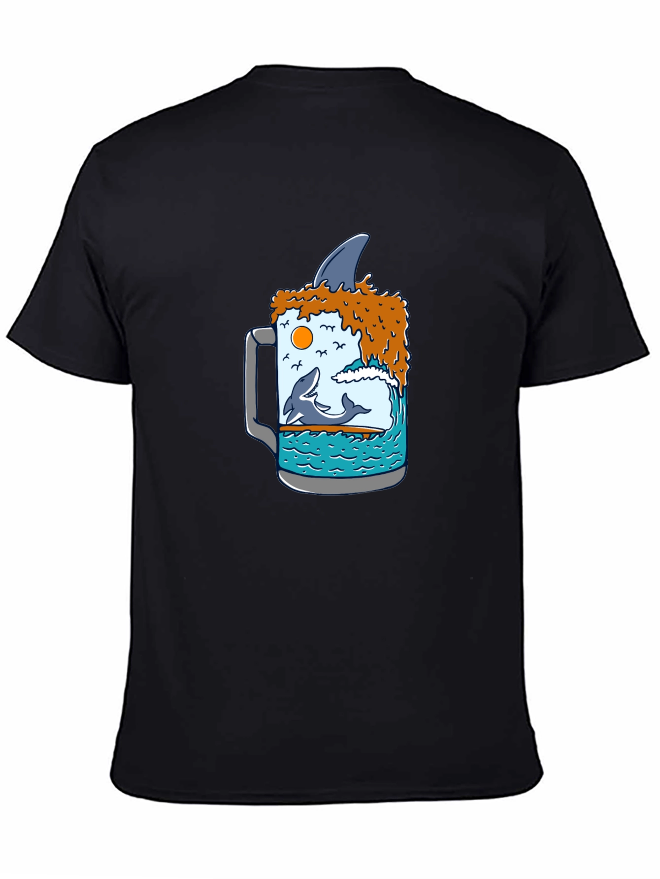 Ocean Beer T-Shirt - Shark Fin Design