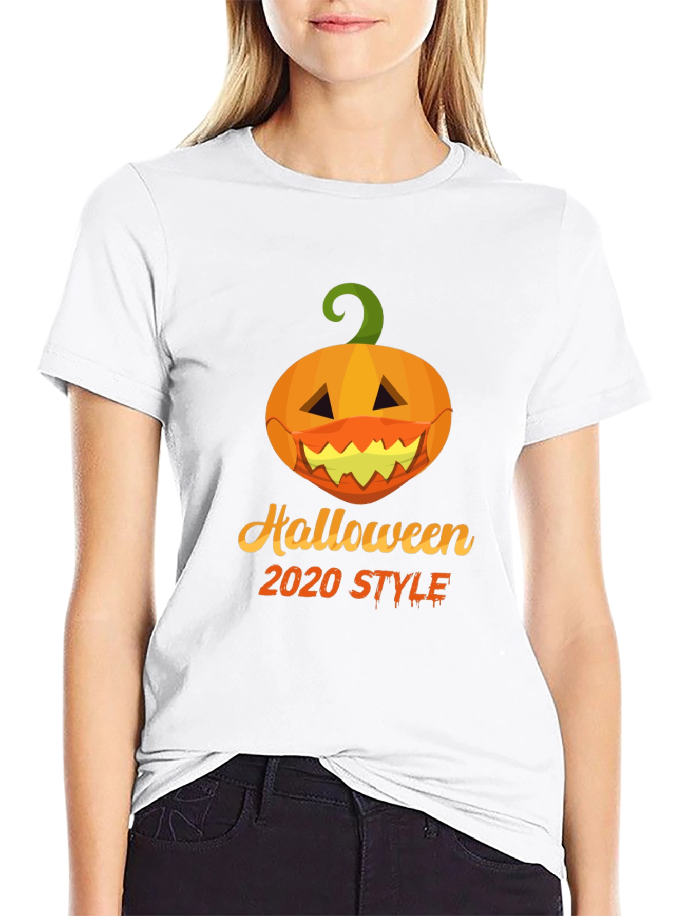 Halloween 2020 Style Pumpkin Face Mask T-Shirt
