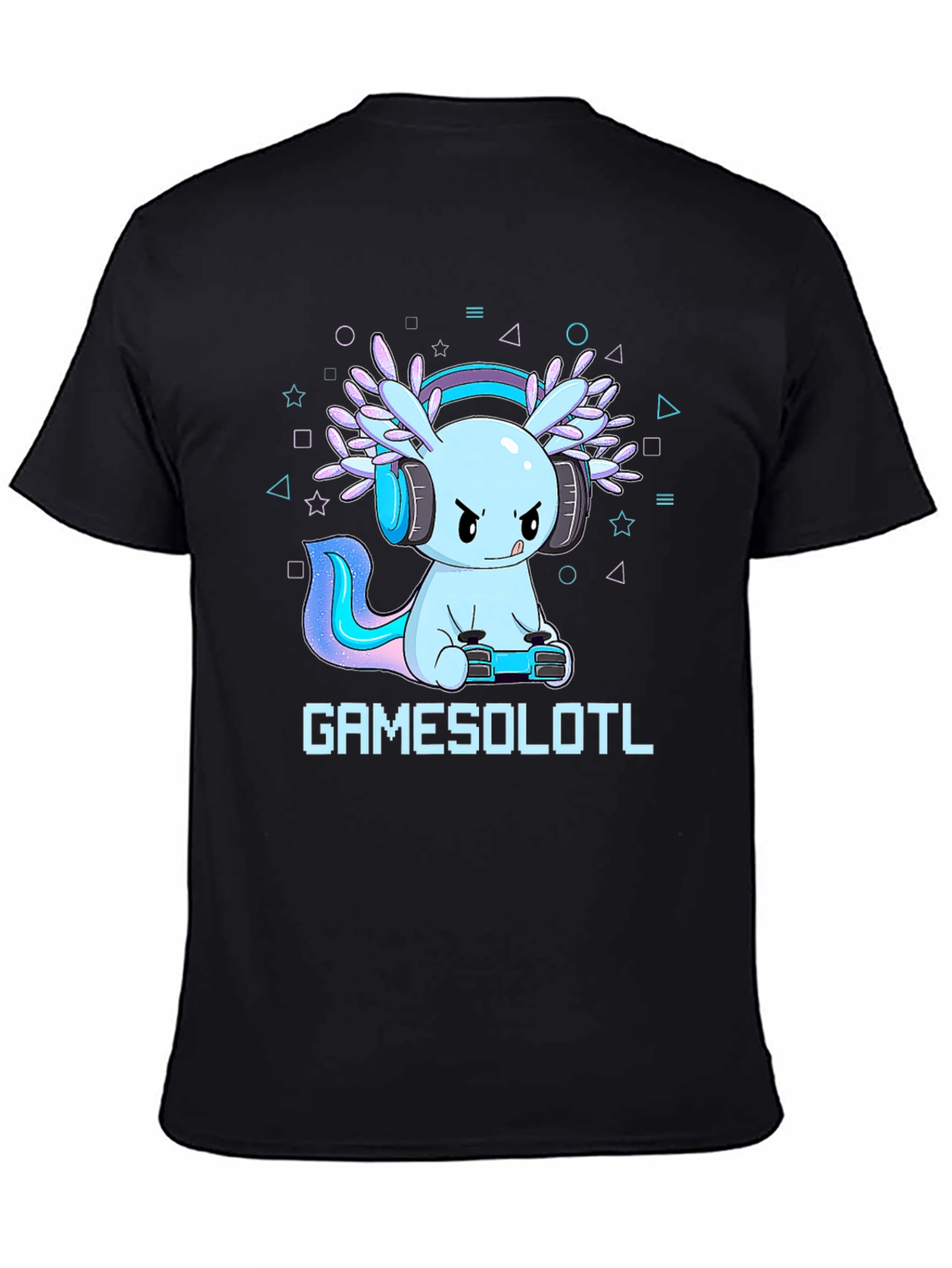Gamer Axolotl Black Graphic Tee
