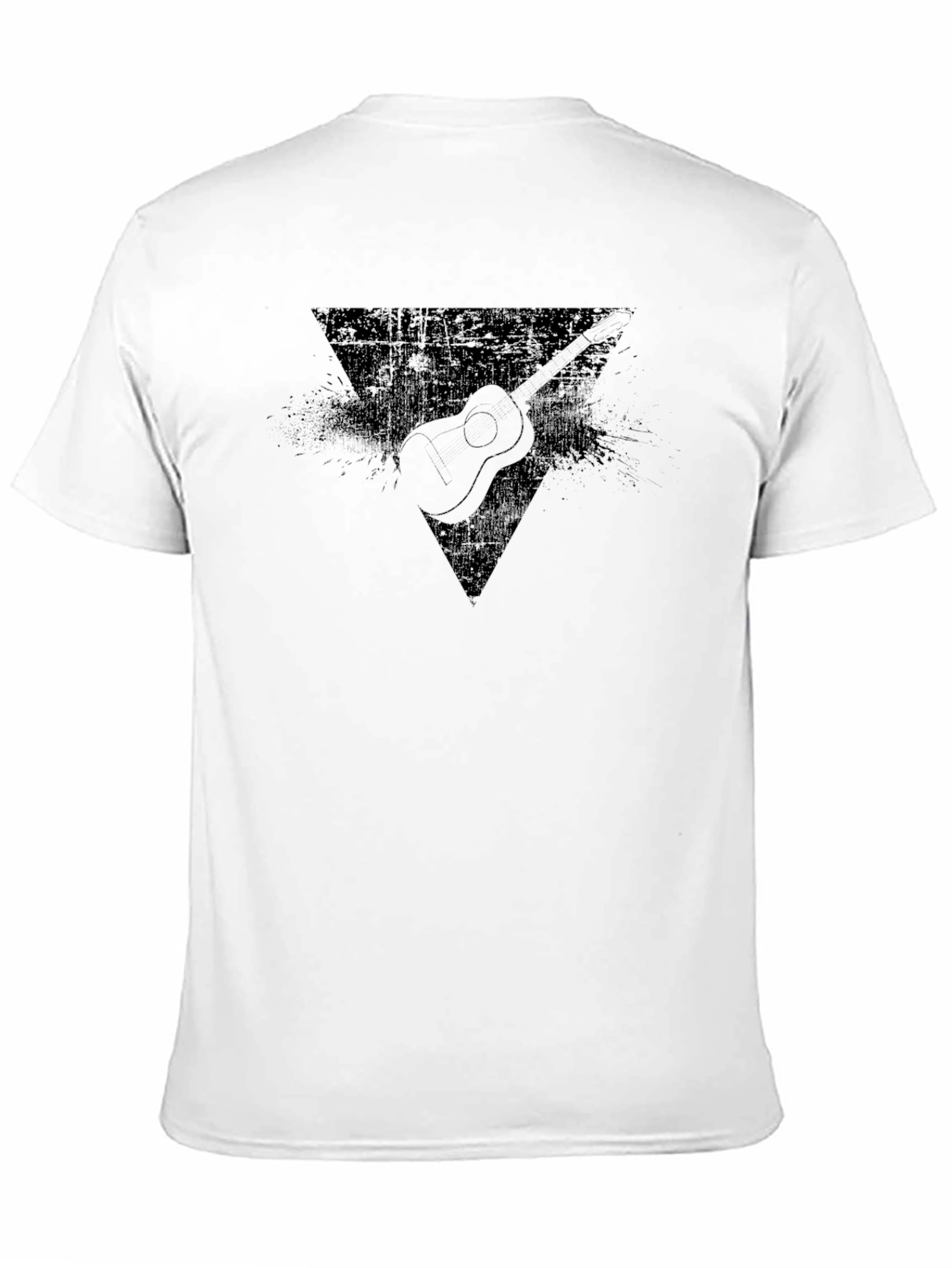 Guitar Triangle Graphic Black T-Shirt