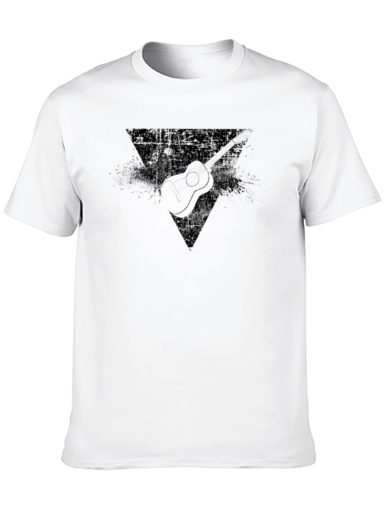 Guitar Triangle Graphic Black T-Shirt