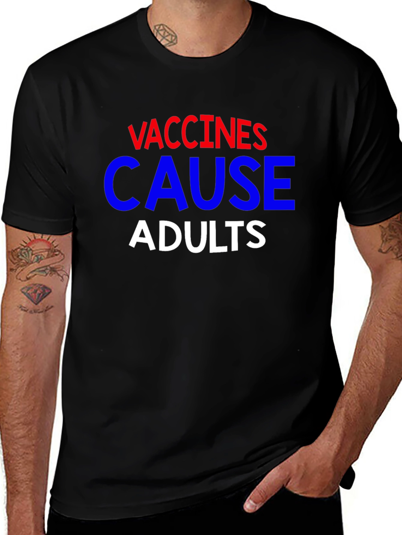 Vaccines Cause Adults Graphic Tee