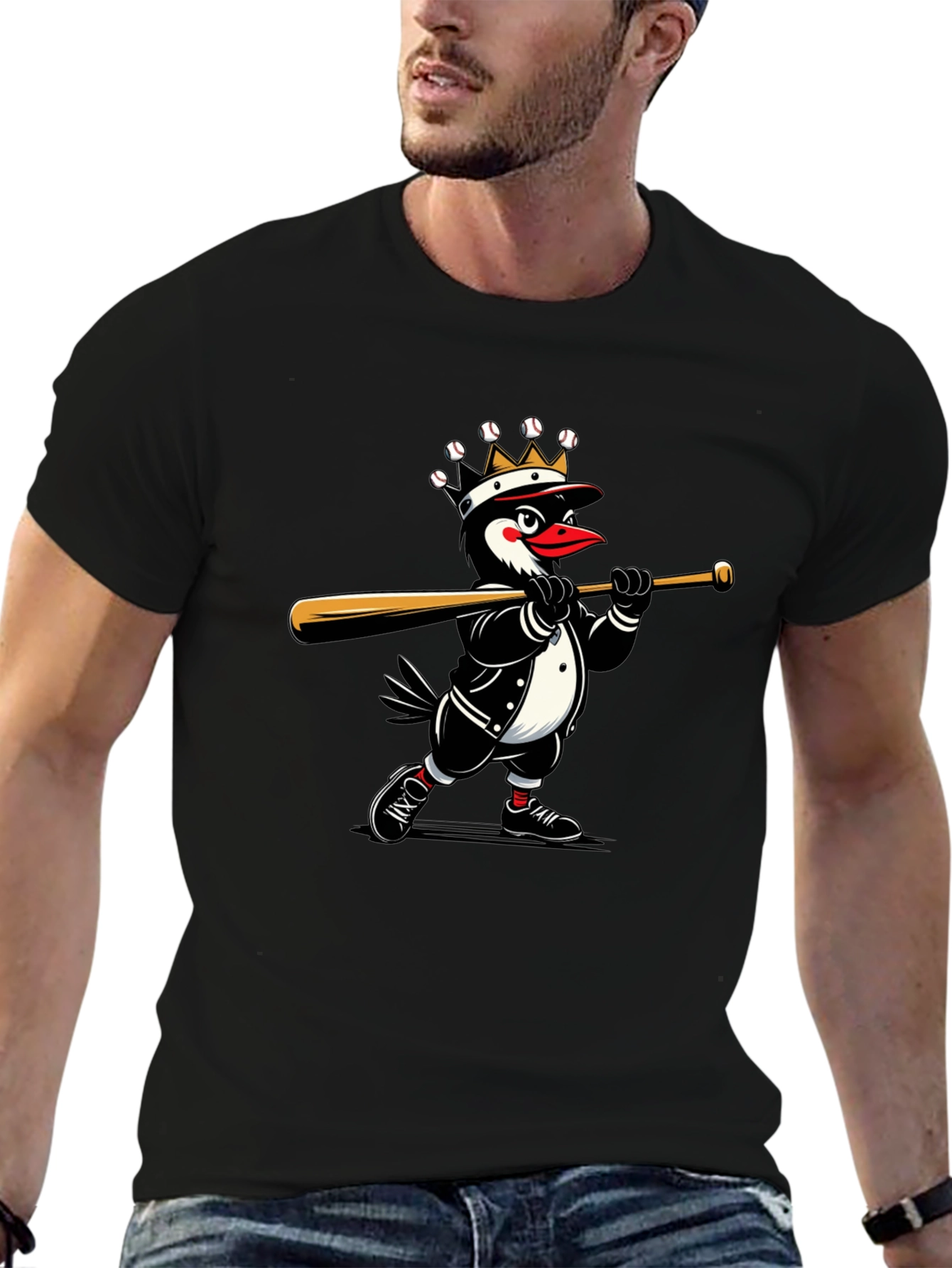 King Penguin Baseball T-Shirt
