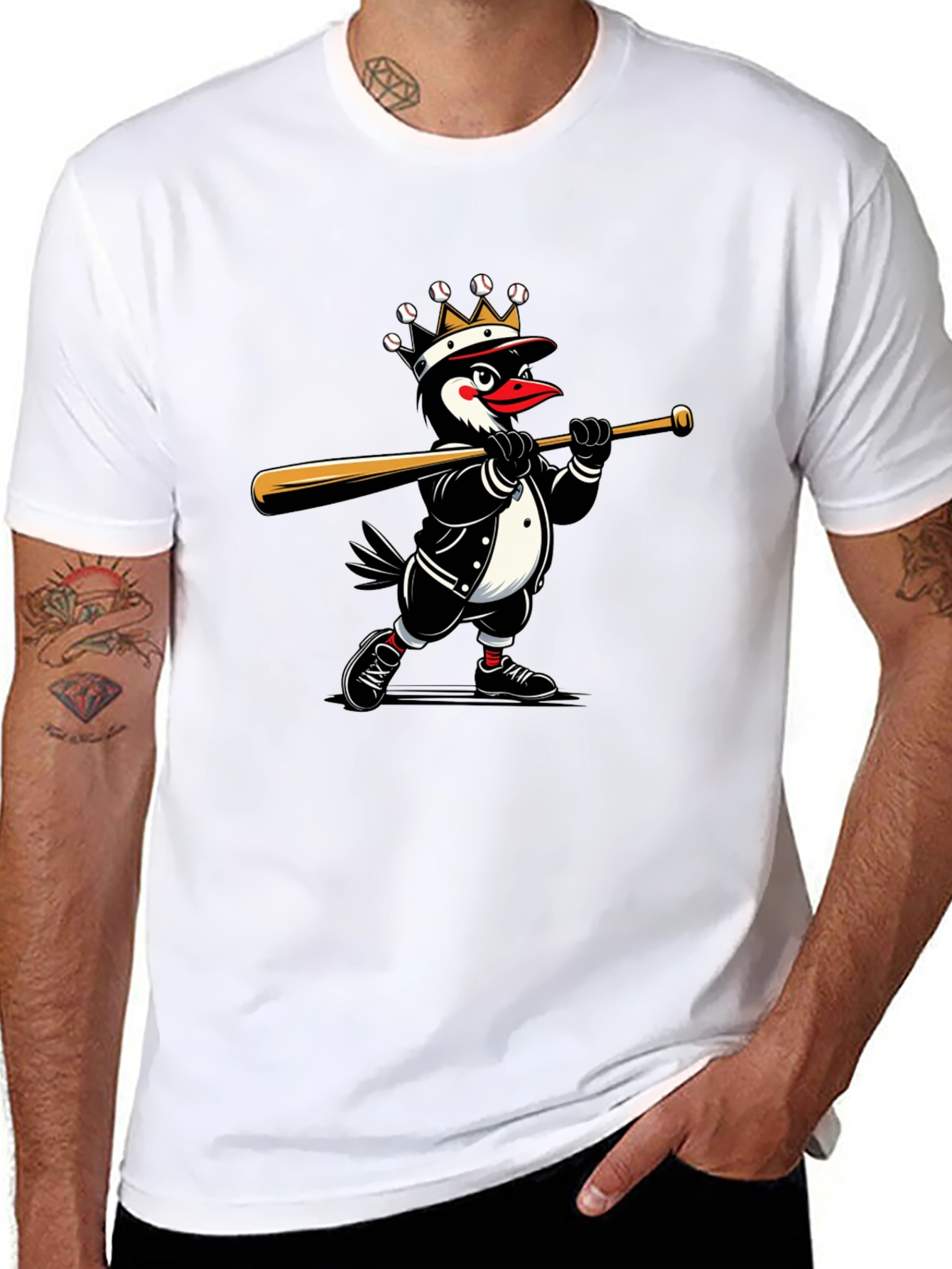 King Penguin Baseball T-Shirt
