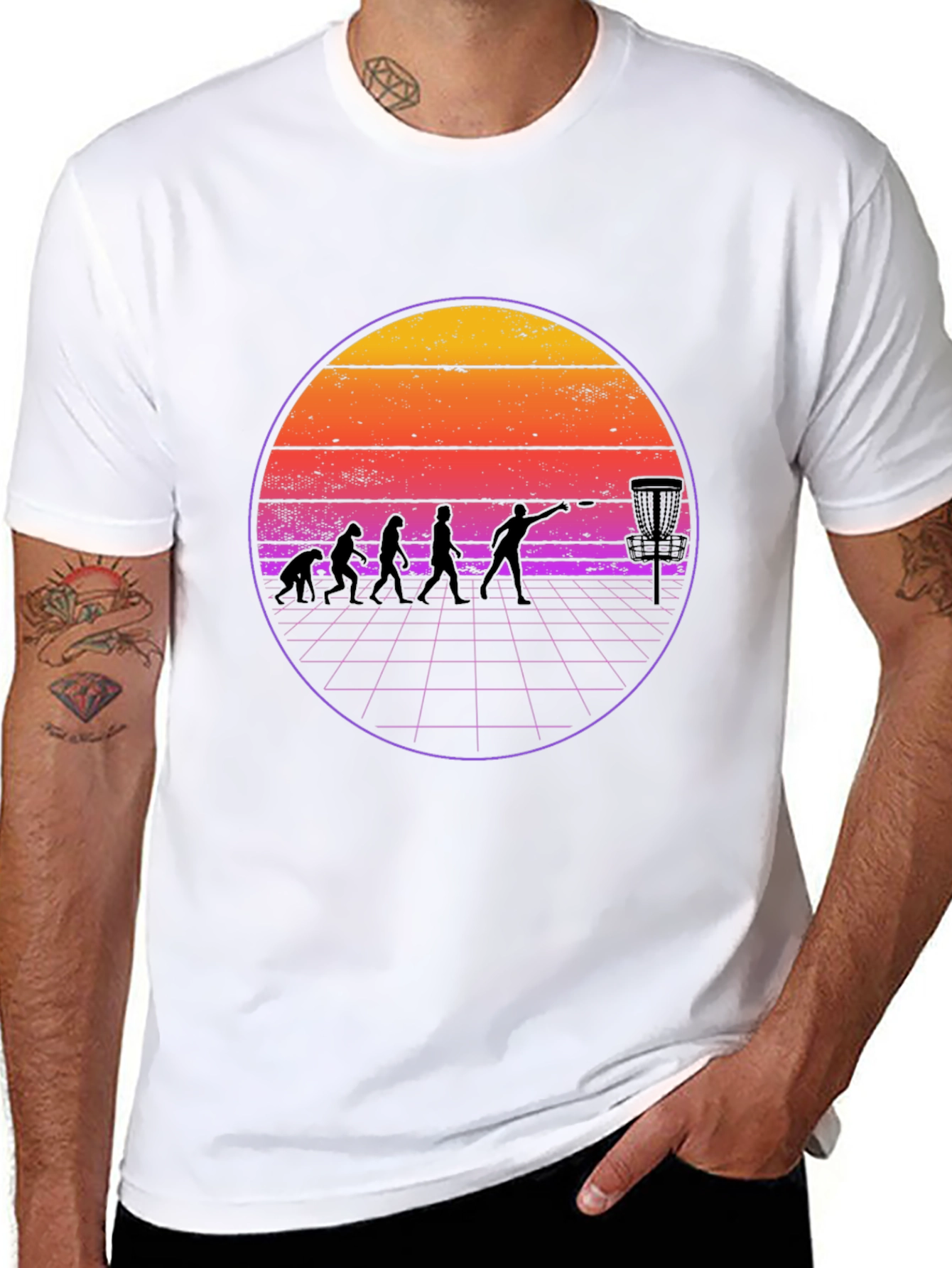 Retro Disc Golf Evolution T-Shirt