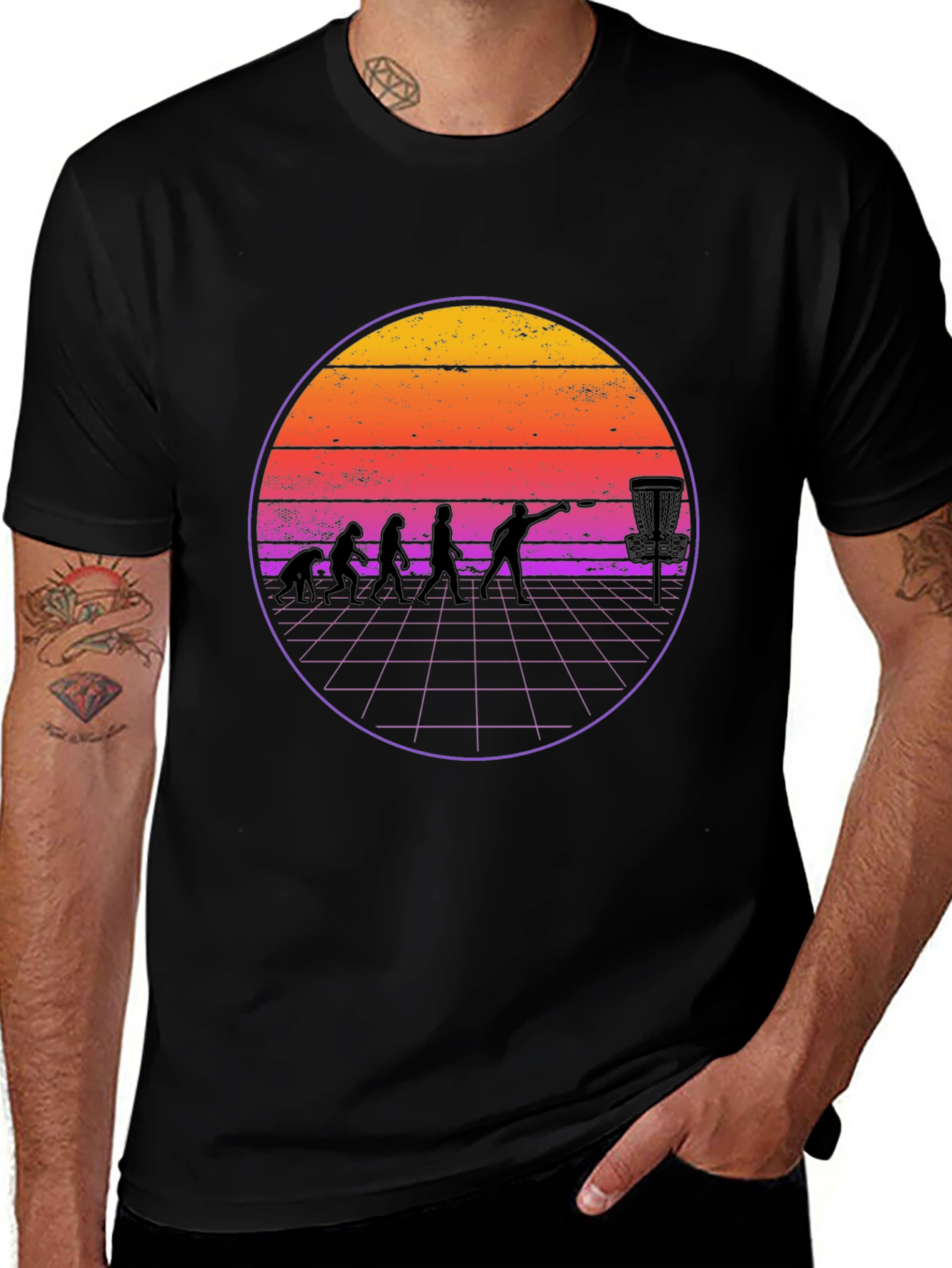 Retro Disc Golf Evolution T-Shirt