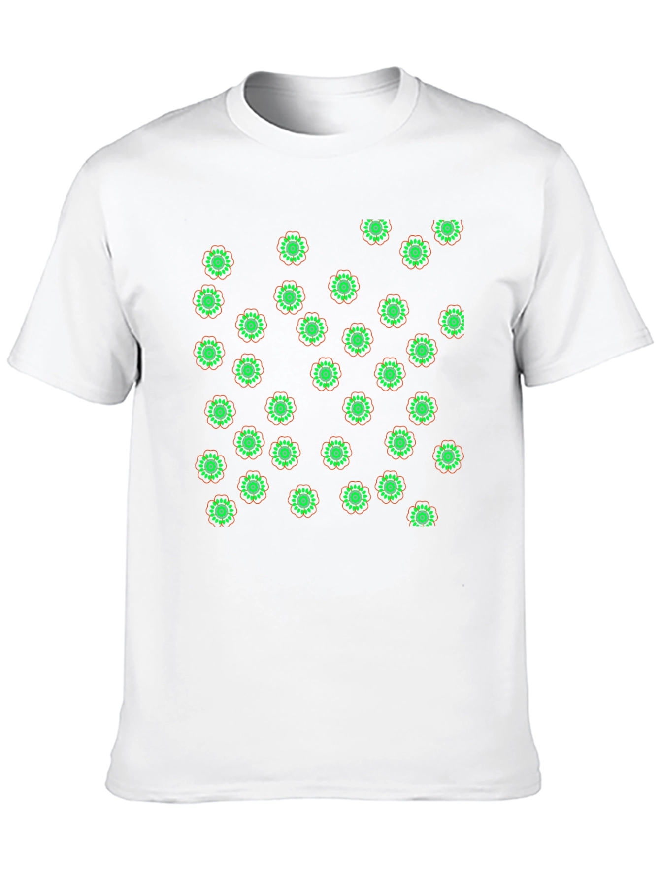 Flower Print Black T-Shirt