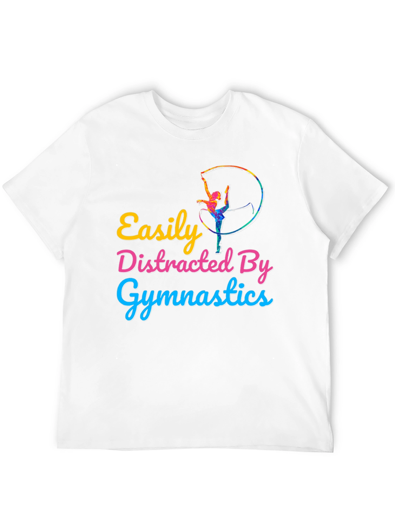 Easily Distracted By Gymnastics Black T-Shirt