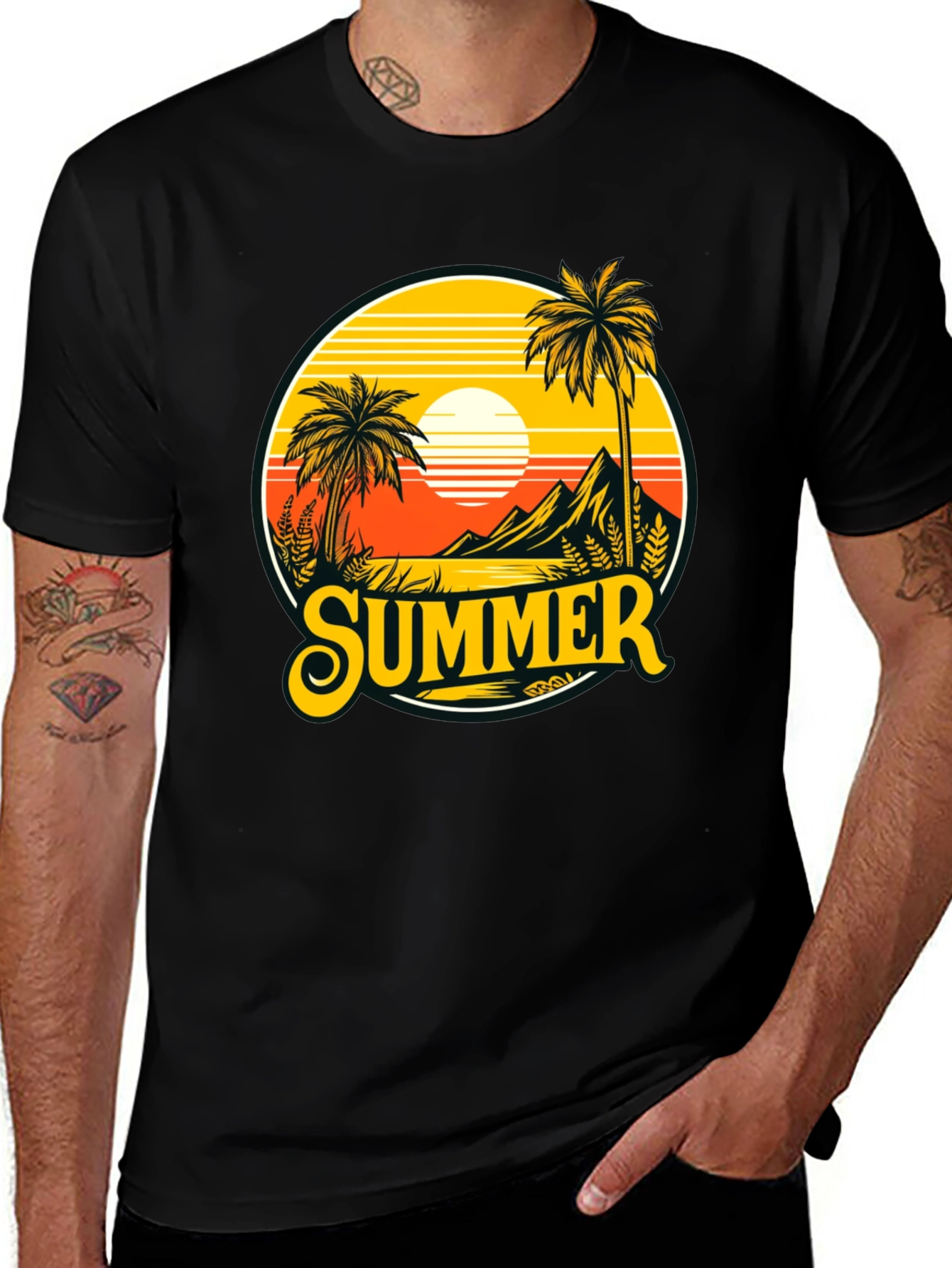 Summer T-Shirt Palm Tree Graphic Tee