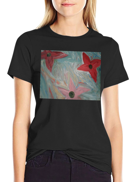 Floral Art Print Tee - Modern Graphic T-Shirt