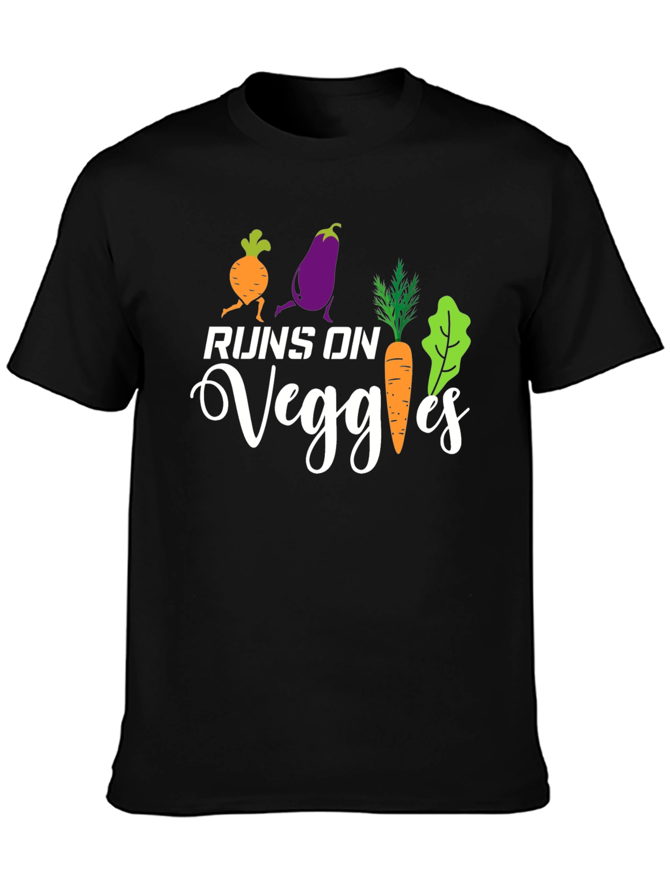 Runs on Veggies T-Shirt Vegan Healthy Food Tee