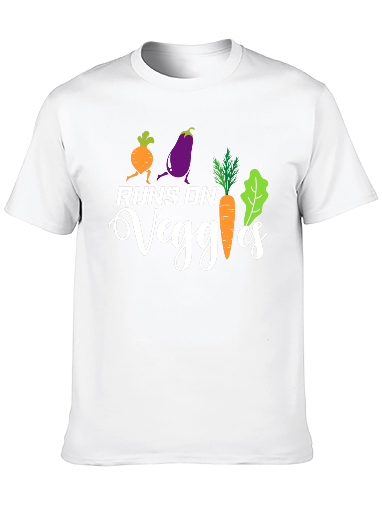 Runs on Veggies T-Shirt Vegan Healthy Food Tee