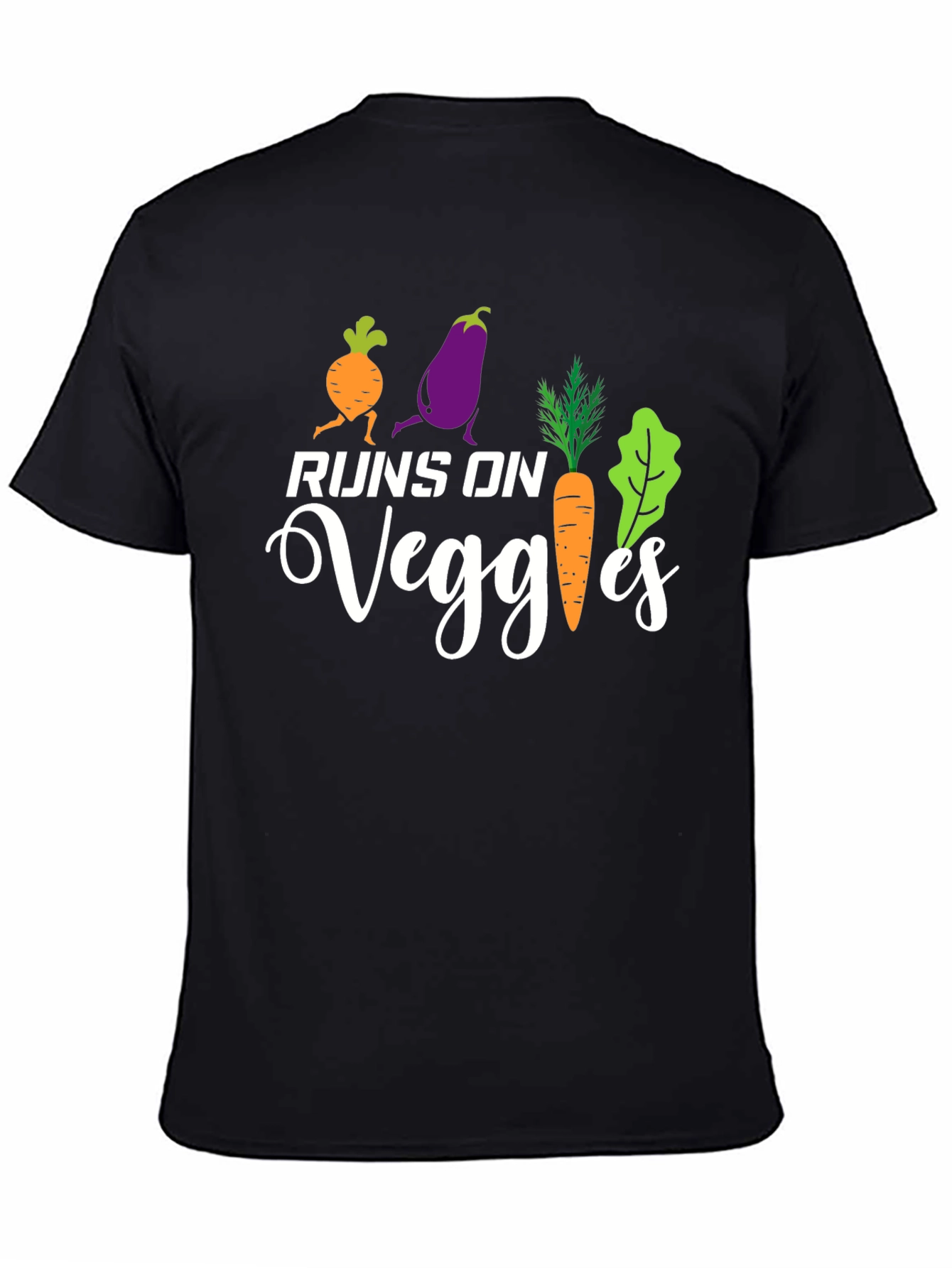 Runs on Veggies T-Shirt Vegan Healthy Food Tee