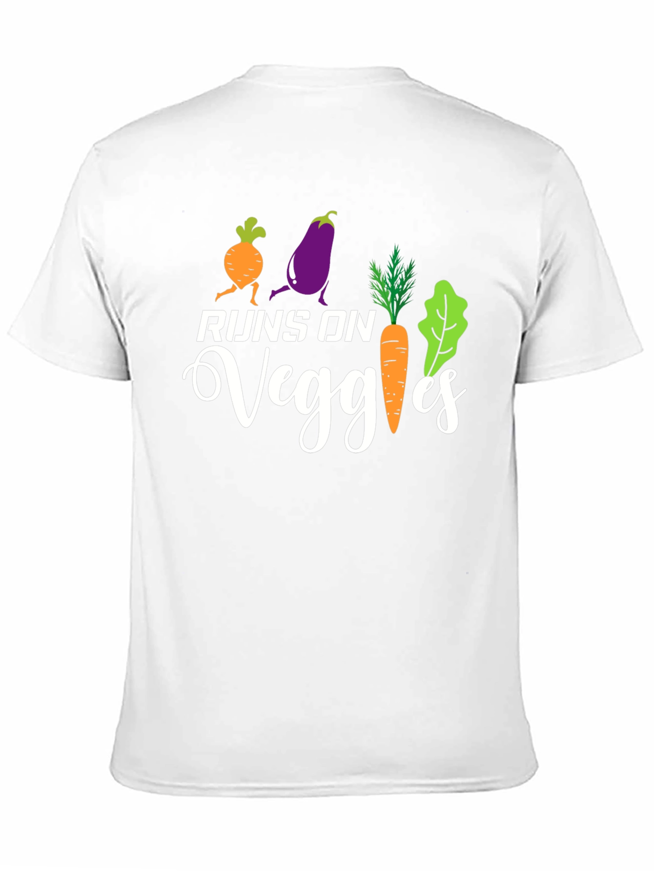 Runs on Veggies T-Shirt Vegan Healthy Food Tee