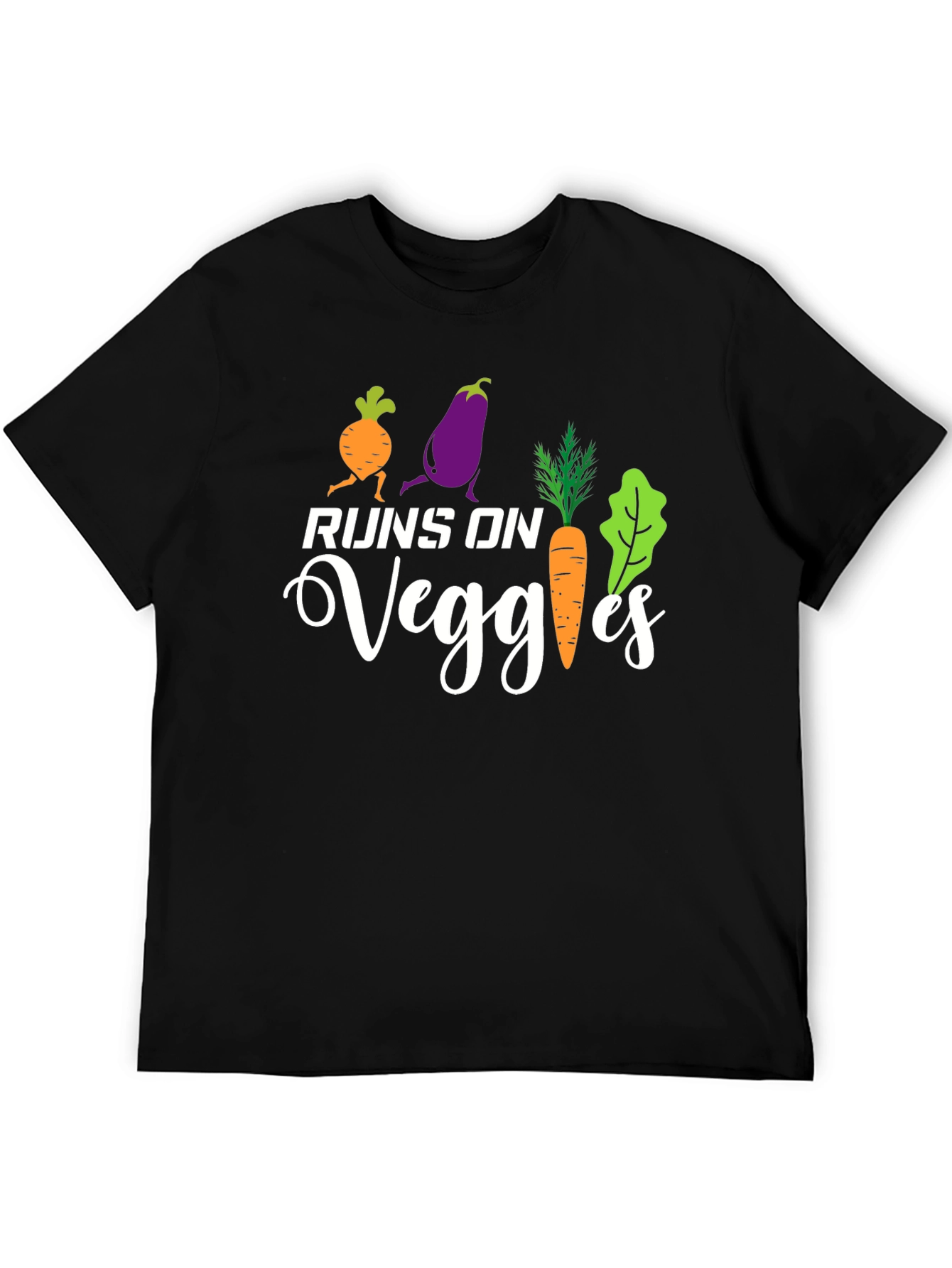 Runs on Veggies T-Shirt Vegan Healthy Food Tee