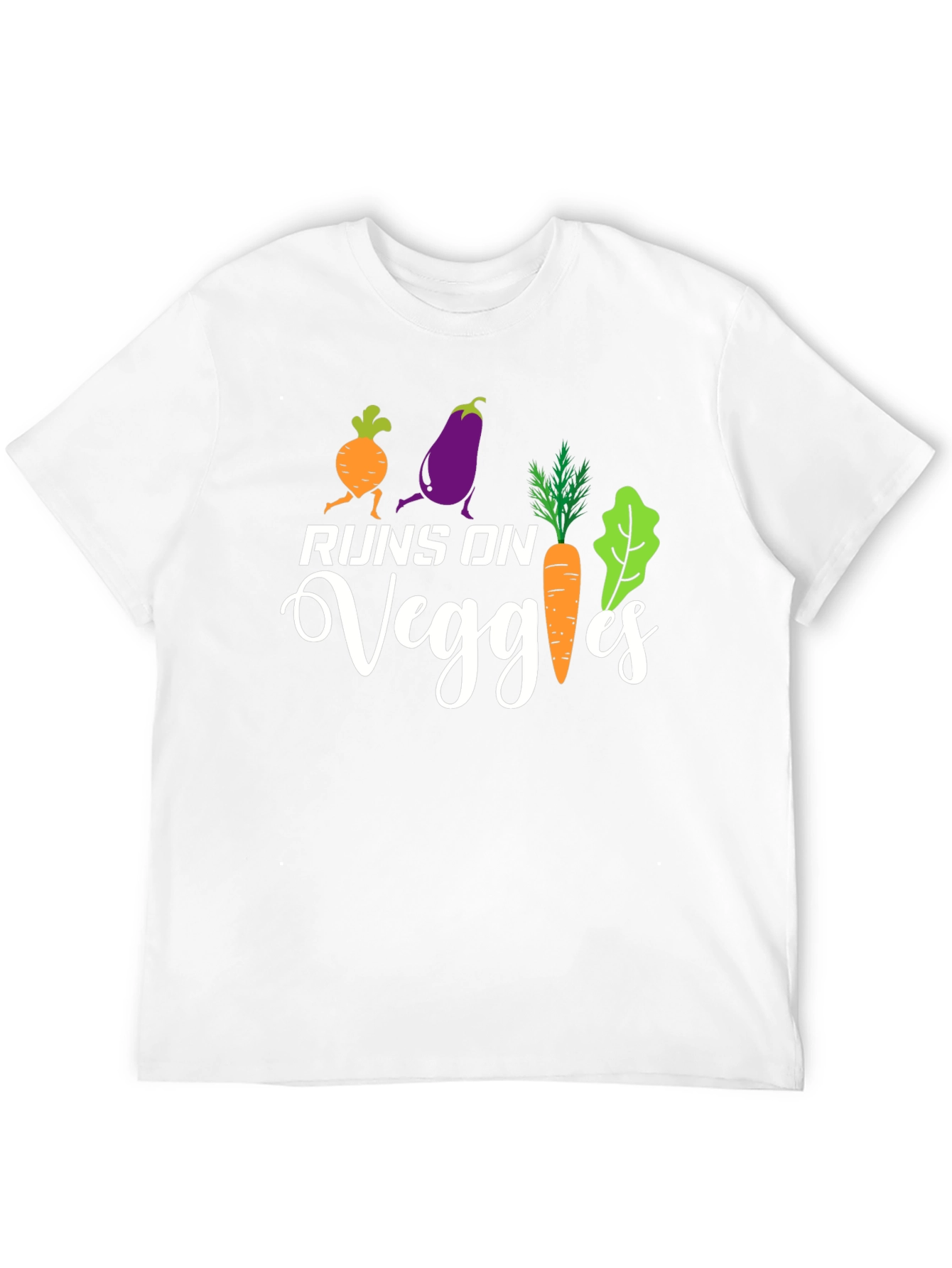 Runs on Veggies T-Shirt Vegan Healthy Food Tee