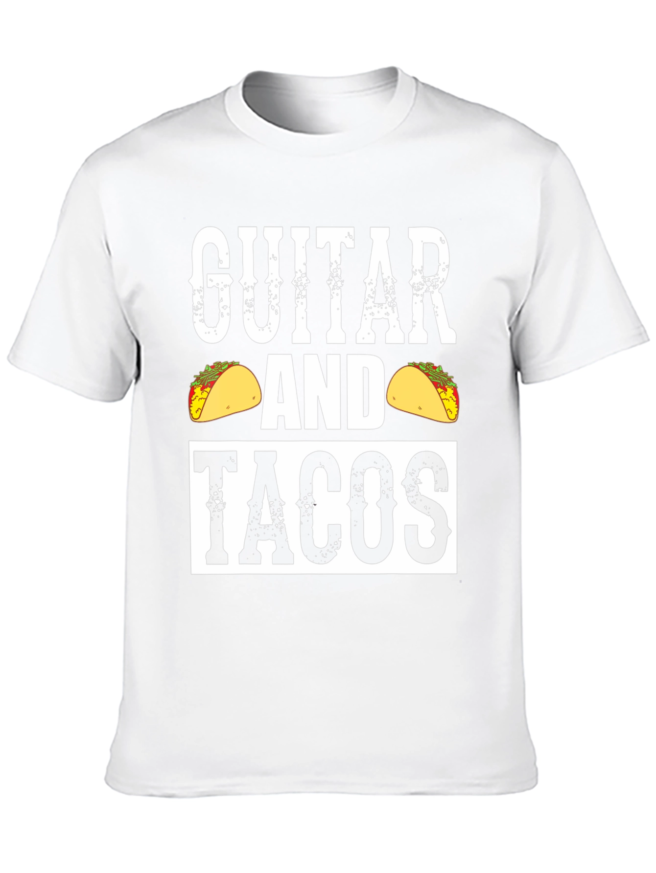 Guitar And Tacos Graphic Tee - Black Cotton Shirt