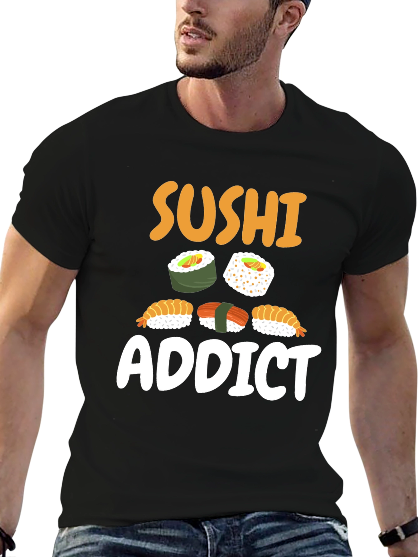 Sushi Addict Black Graphic Tee