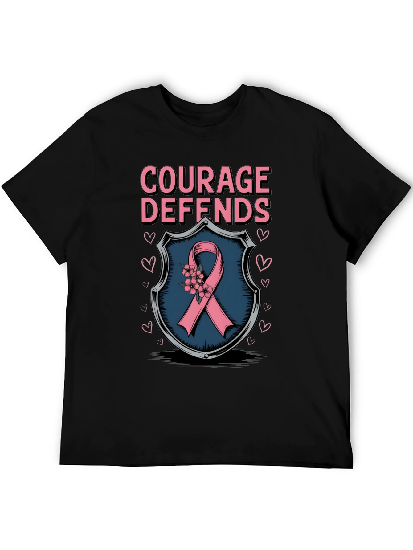 Courage Defends Pink Ribbon Graphic T-Shirt