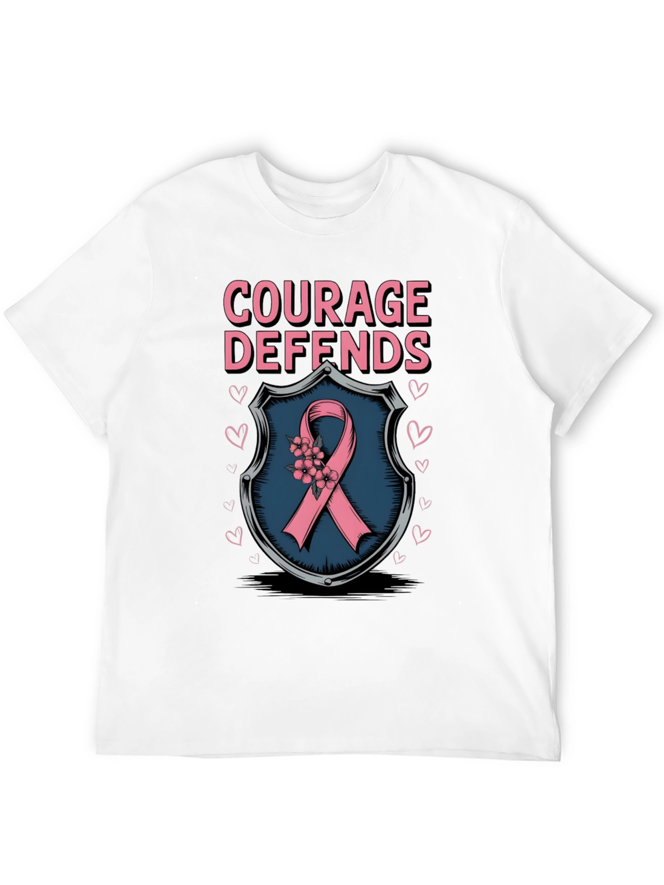Courage Defends Pink Ribbon Graphic T-Shirt