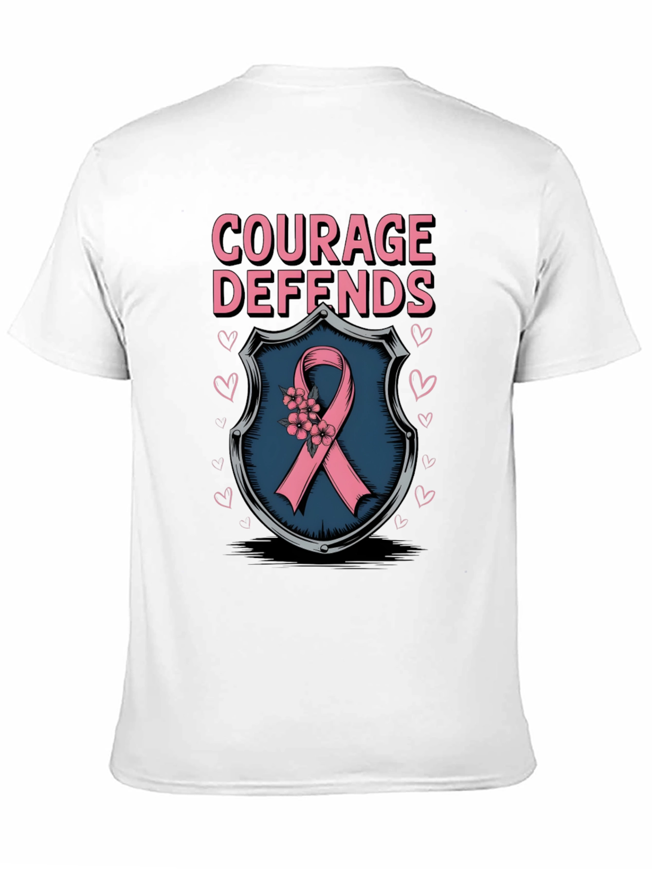 Courage Defends Pink Ribbon Graphic T-Shirt