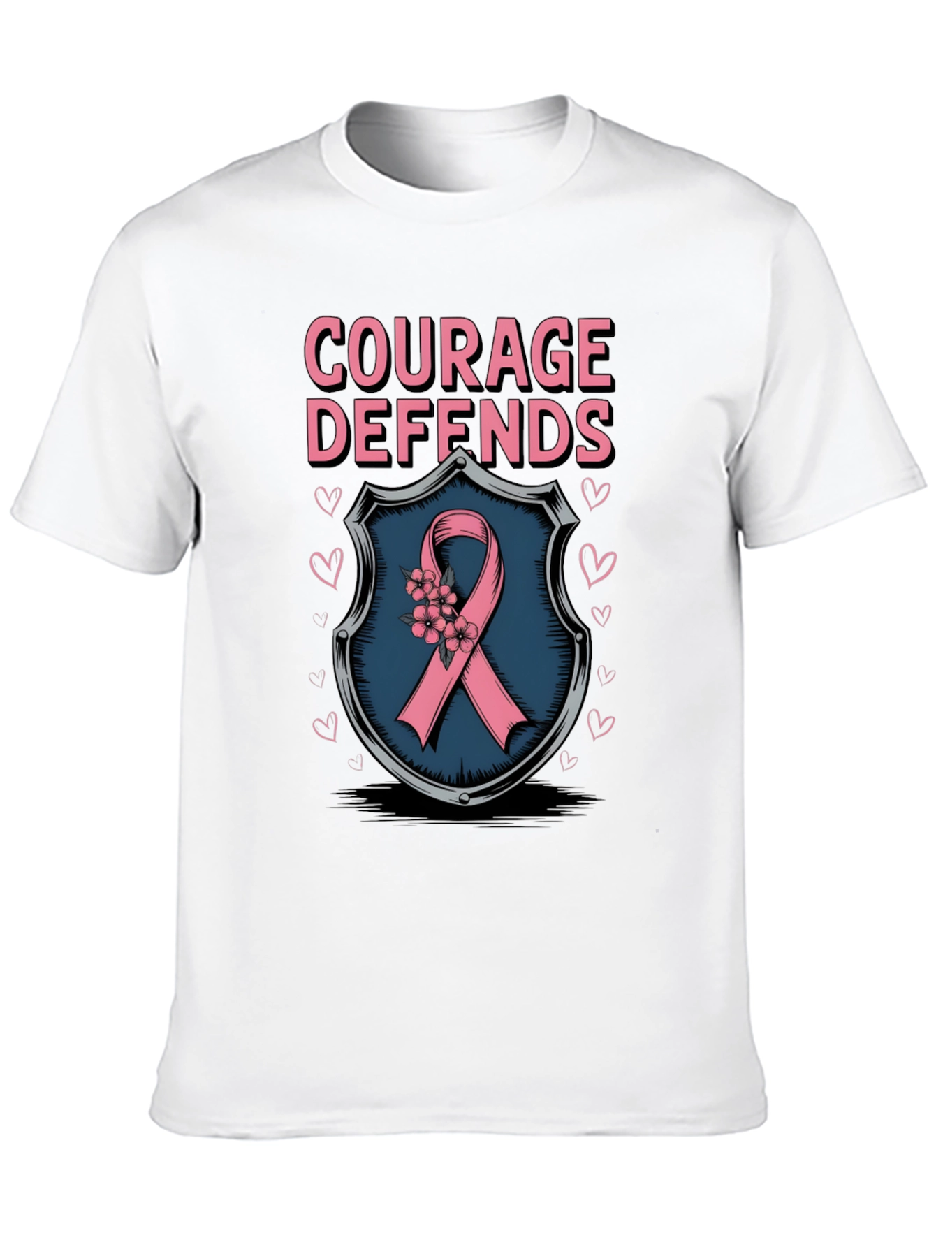 Courage Defends Pink Ribbon Graphic T-Shirt