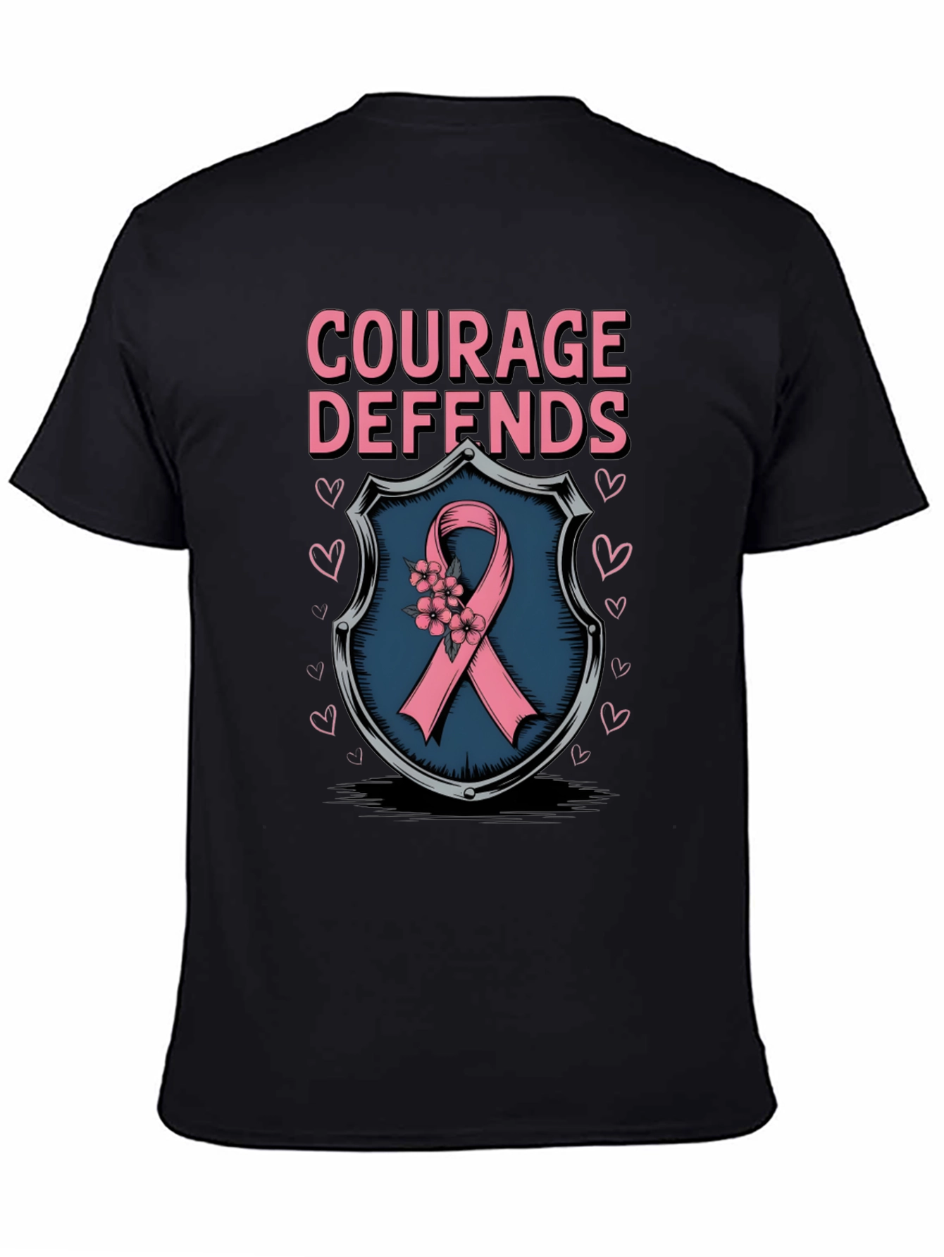 Courage Defends Pink Ribbon Graphic T-Shirt