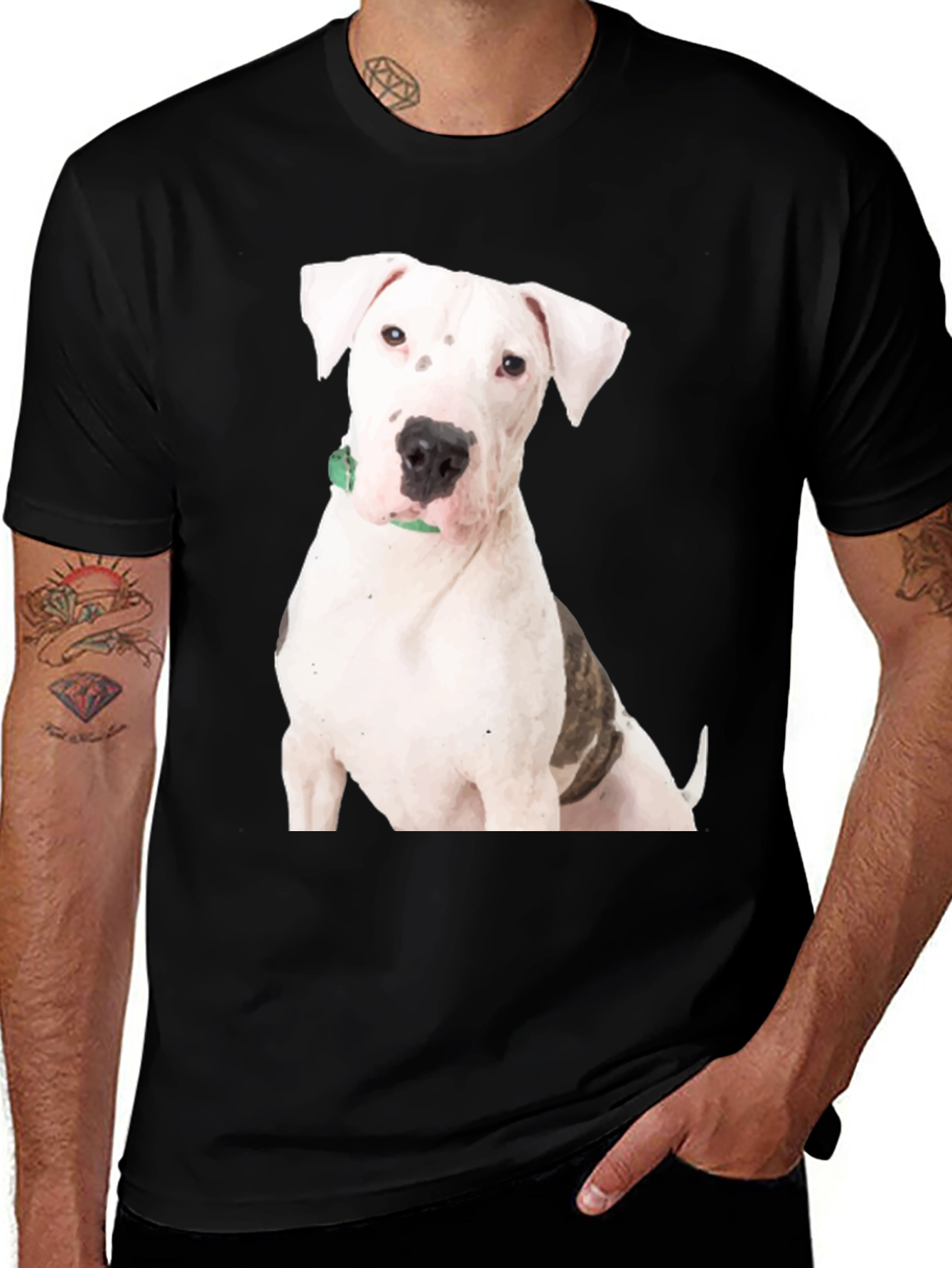 Dog Breed Graphic Tee - Black Cotton Blend T-Shirt