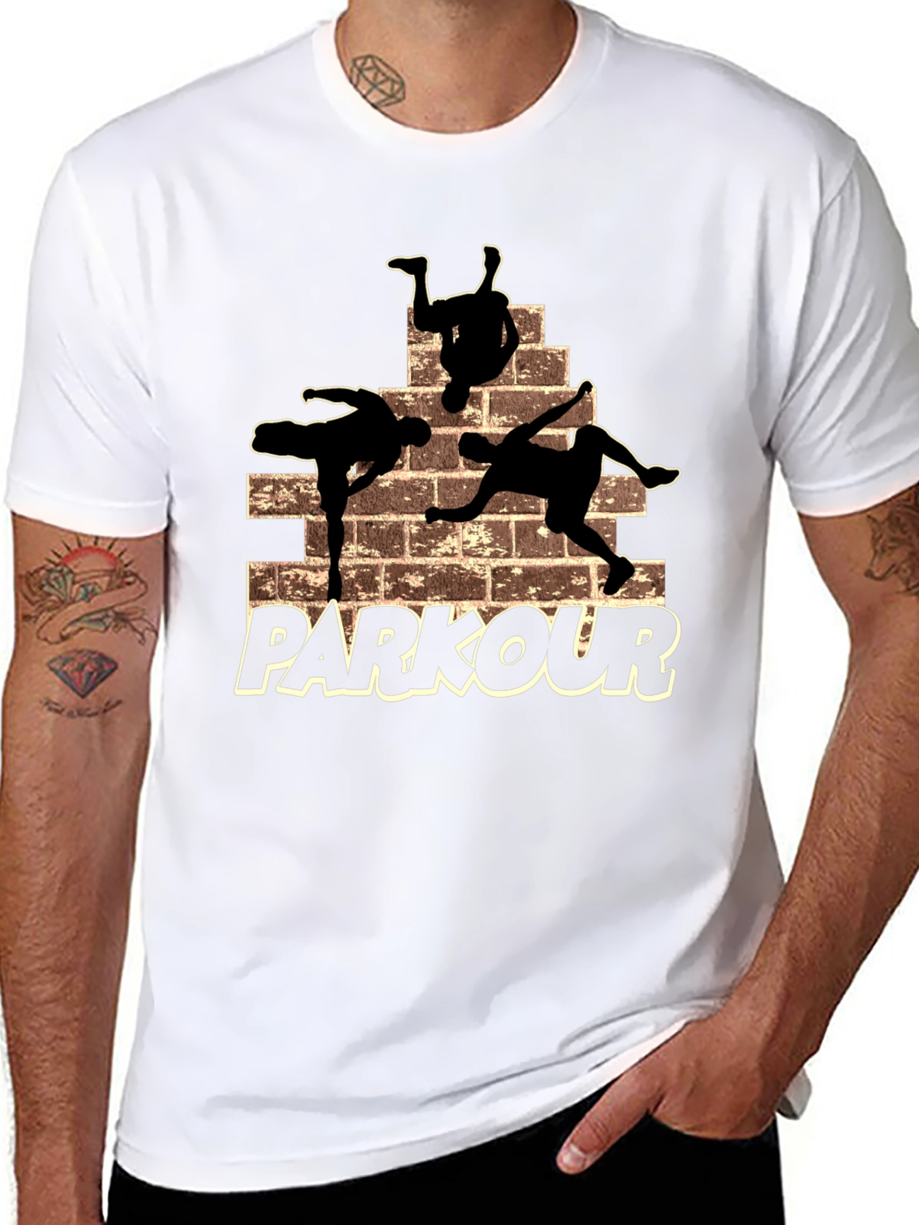 Parkour Silhouette Graphic T-Shirt - Urban Style