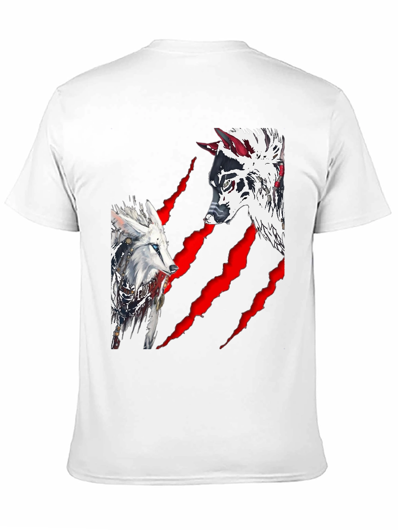 Wolf Graphic Print Crew Neck T-Shirt